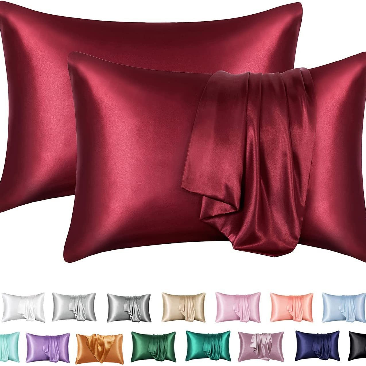 Coonoor Kissenbezüge 2 Stück Satin Kissenbezug günstig online kaufen