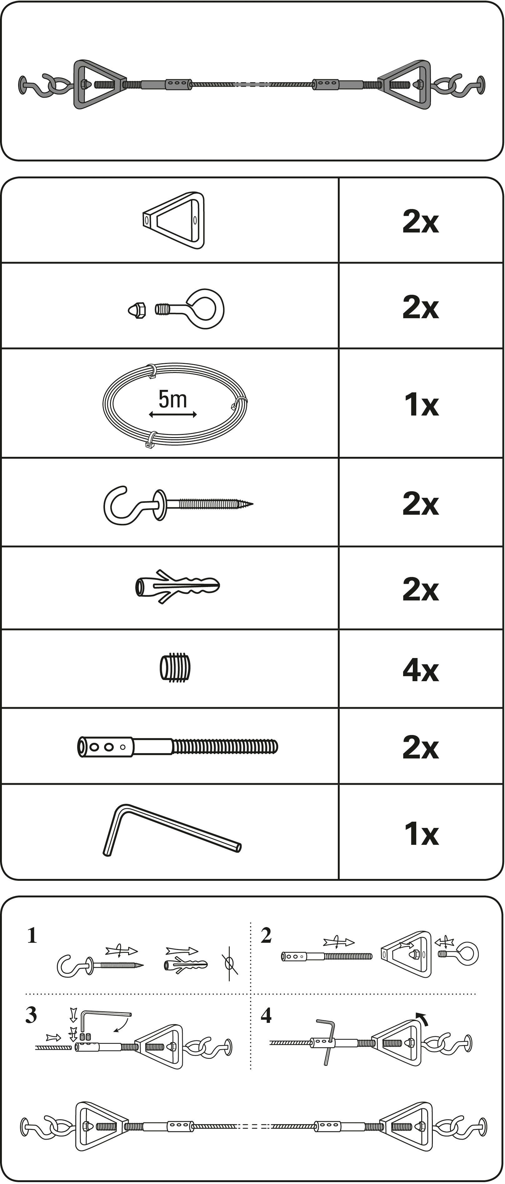 GARDINIA Seilspanngarnitur Sidney, Gardinen, Vorhänge, (1-St), günstig online kaufen