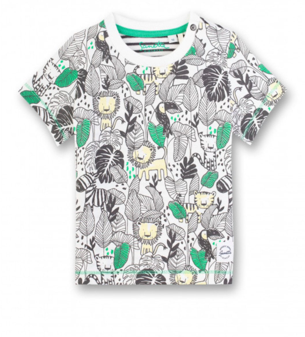 Sanetta T-Shirt Baby Wendeshirt aus Baumwolle mit Dschungelprint und Streifen