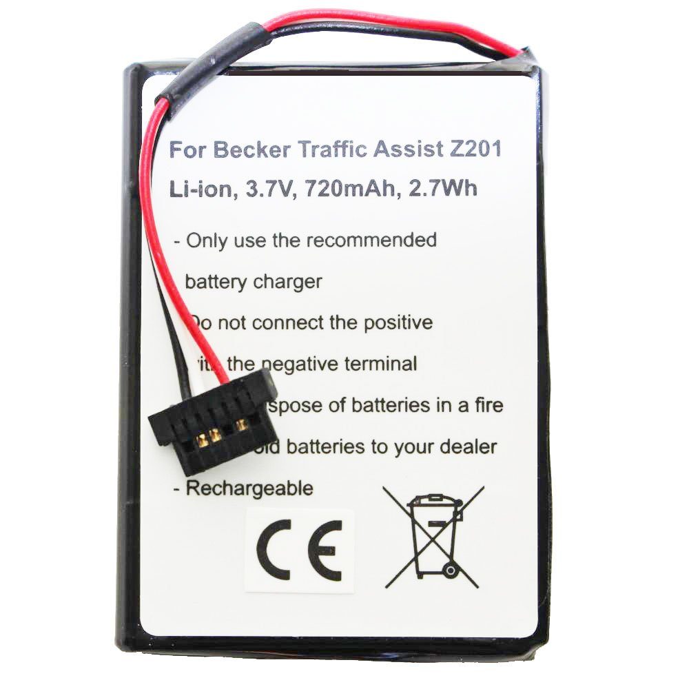 AccuCell Akku passend für Becker Traffic Assist Z201, S30, 338937010150 Akku 720 mAh (3,7 V)