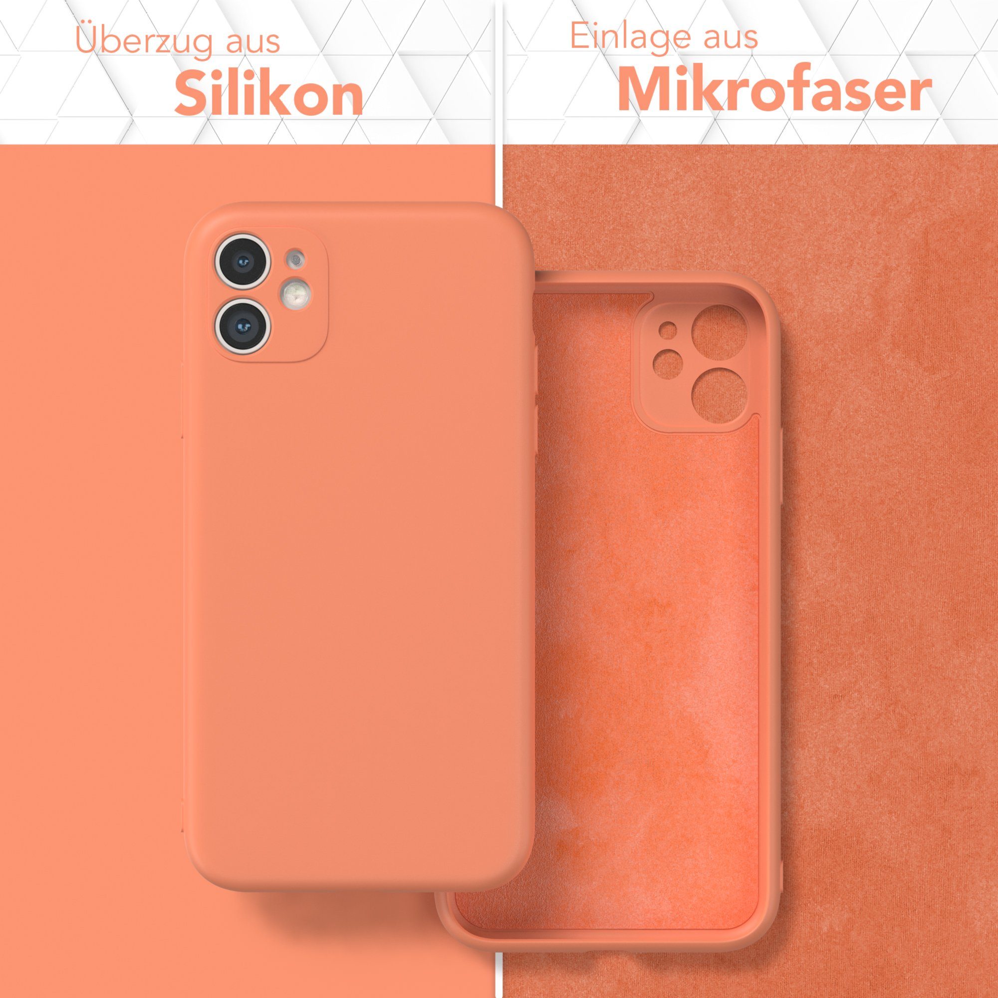 EAZY CASE Handyhülle für Apple iPhone 11 Hülle Silikon 6,1 Zoll, Schutzhülle mit Kameraschutz telefonhülle elastisch bumper tpu Orange