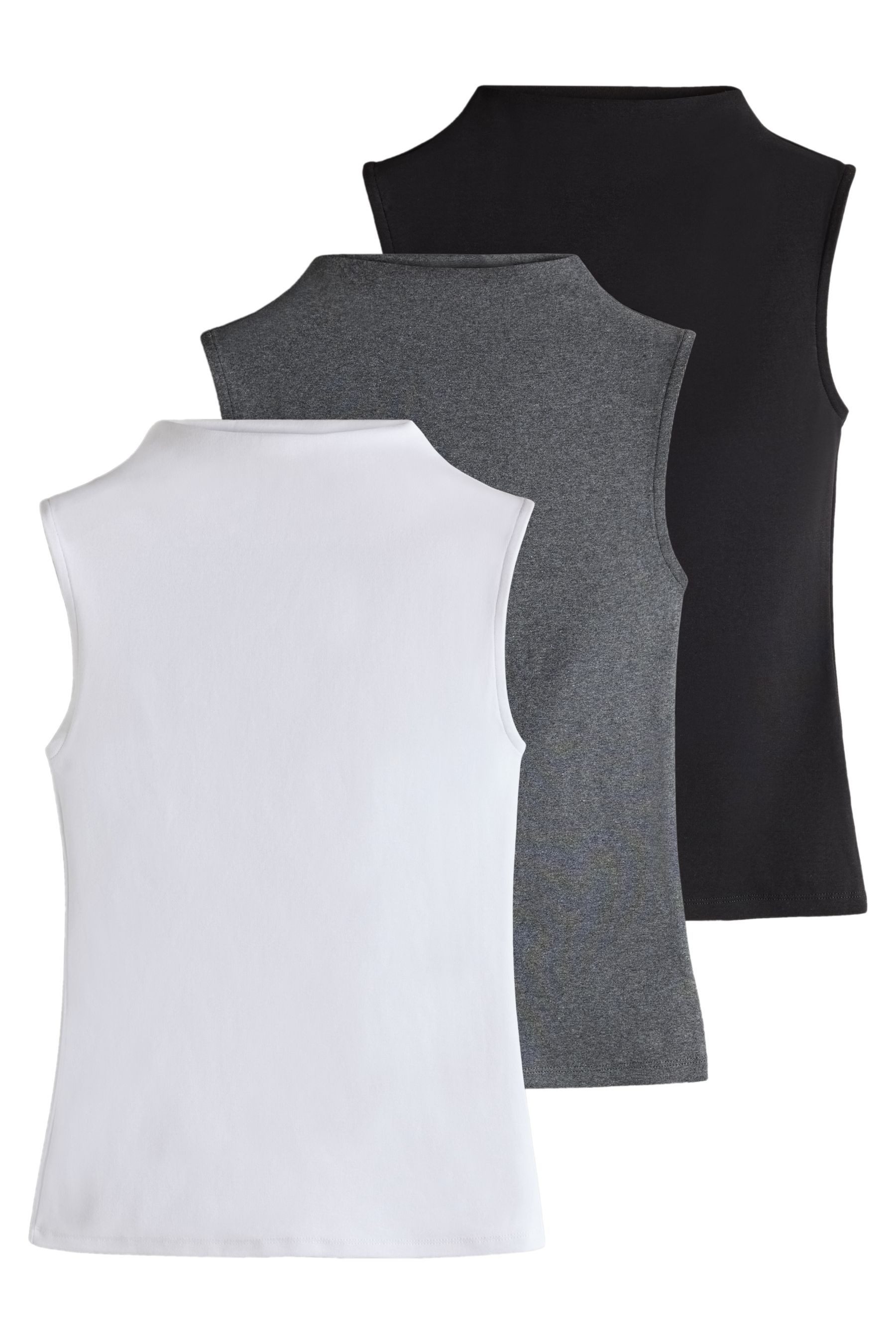 The Set Trägertop The Set gerippte Trägertops Stehkragen, 3er-Pack (3-tlg)