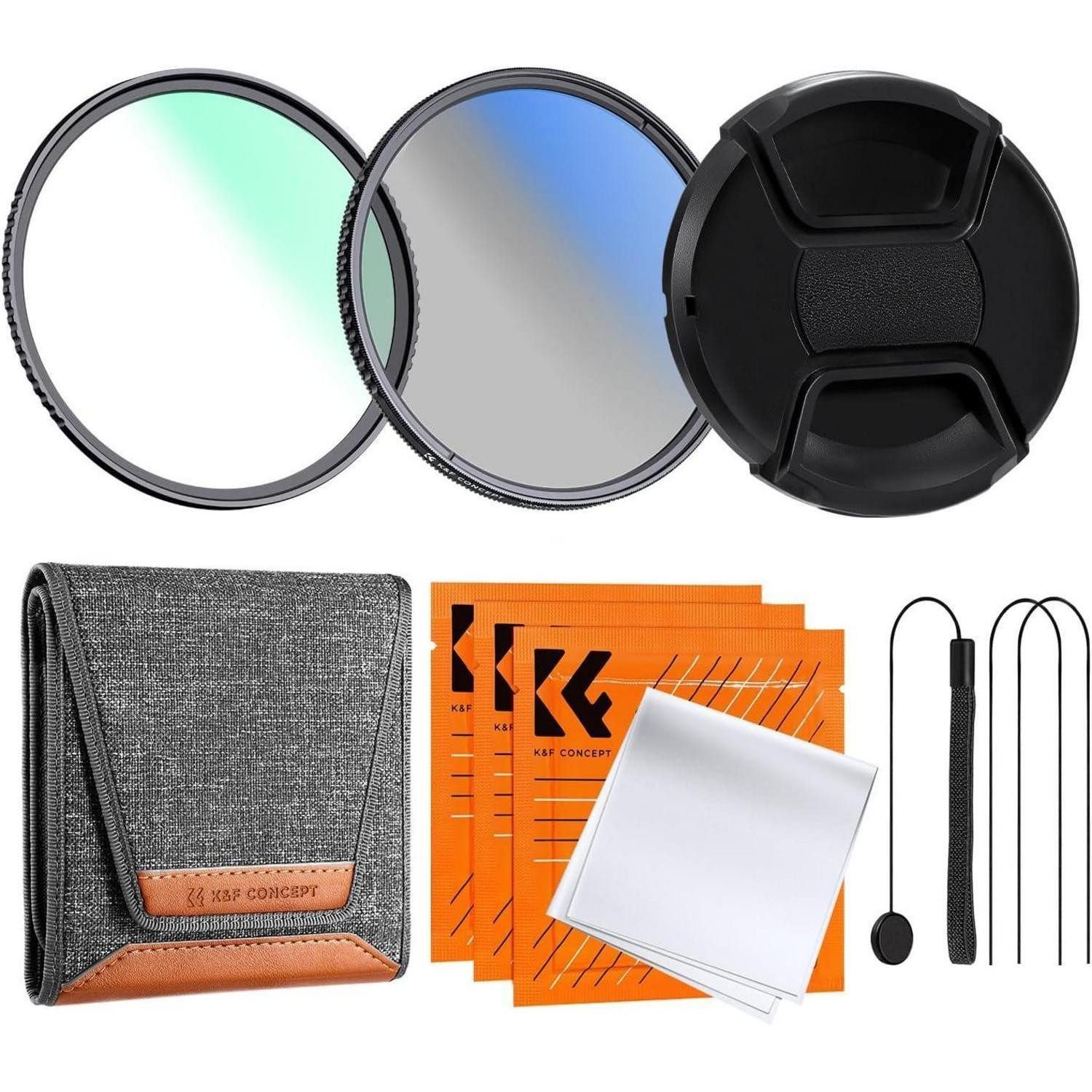 LuxusKollektion Filterset 55mm UV CPL Objektivdeckel Tasche Foto-Filter-Sets