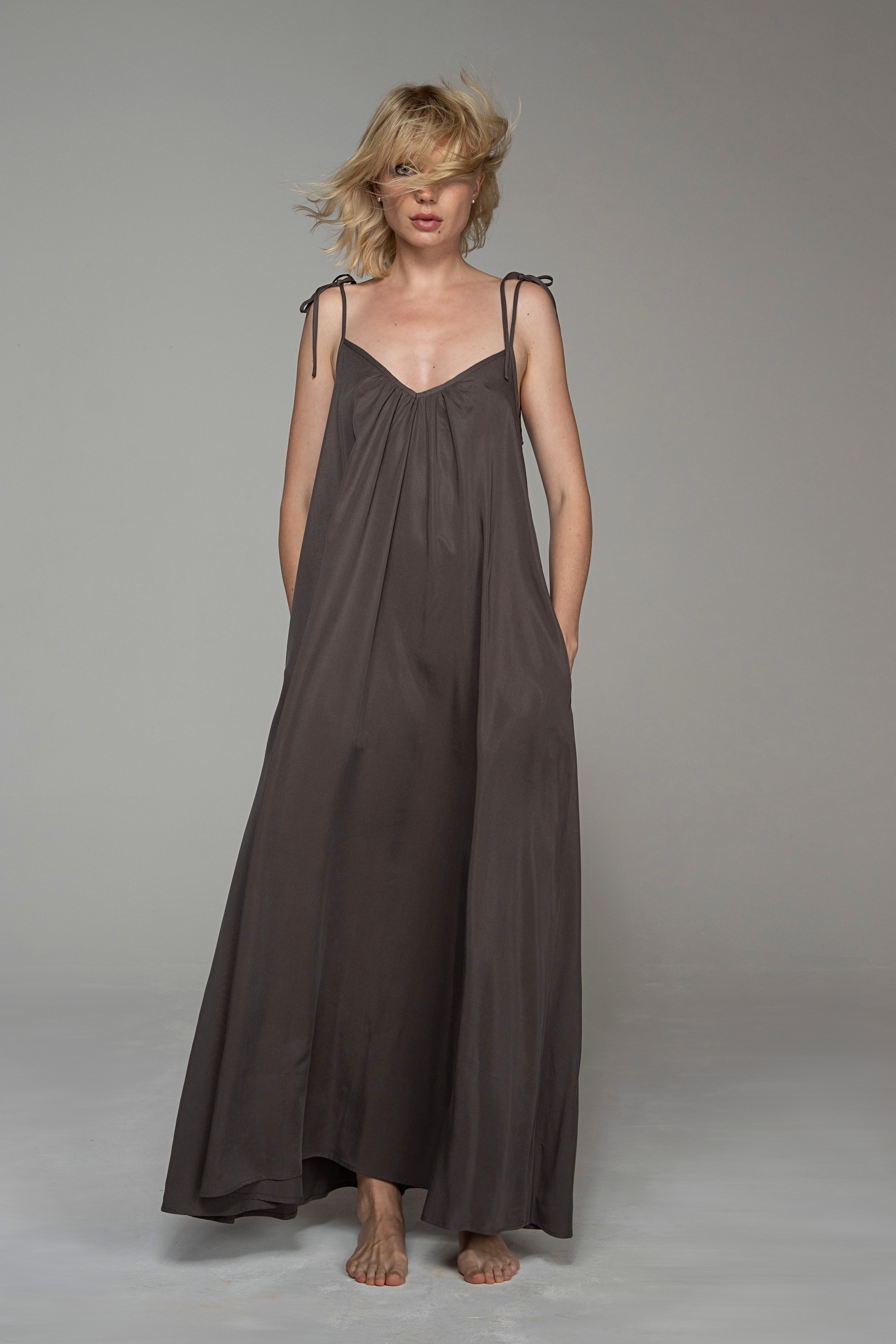 ILAY Lit Maxikleid Maxikleid Adele, Schlam günstig online kaufen