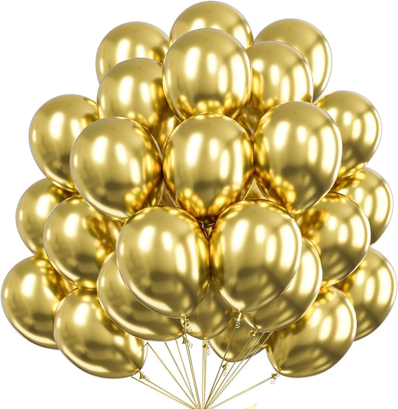 Dekotalent® Luftballon 200x Luftballons Ballons Luftballon Luft, Helium gold Hochzeit Deko, Schadstofffrei