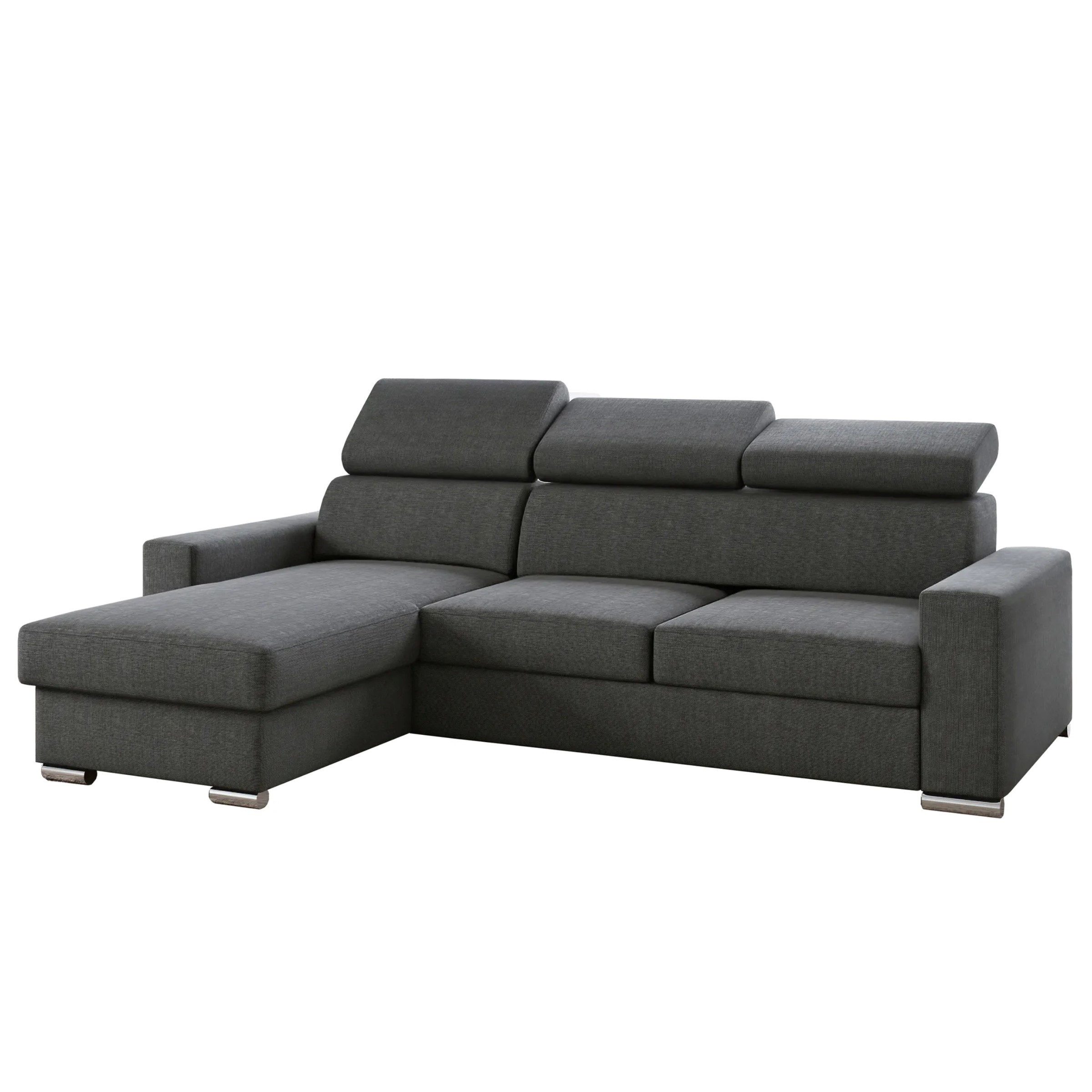 M-Punkt24 Ecksofa Ecksofa Bari Webstoff Grau günstig online kaufen