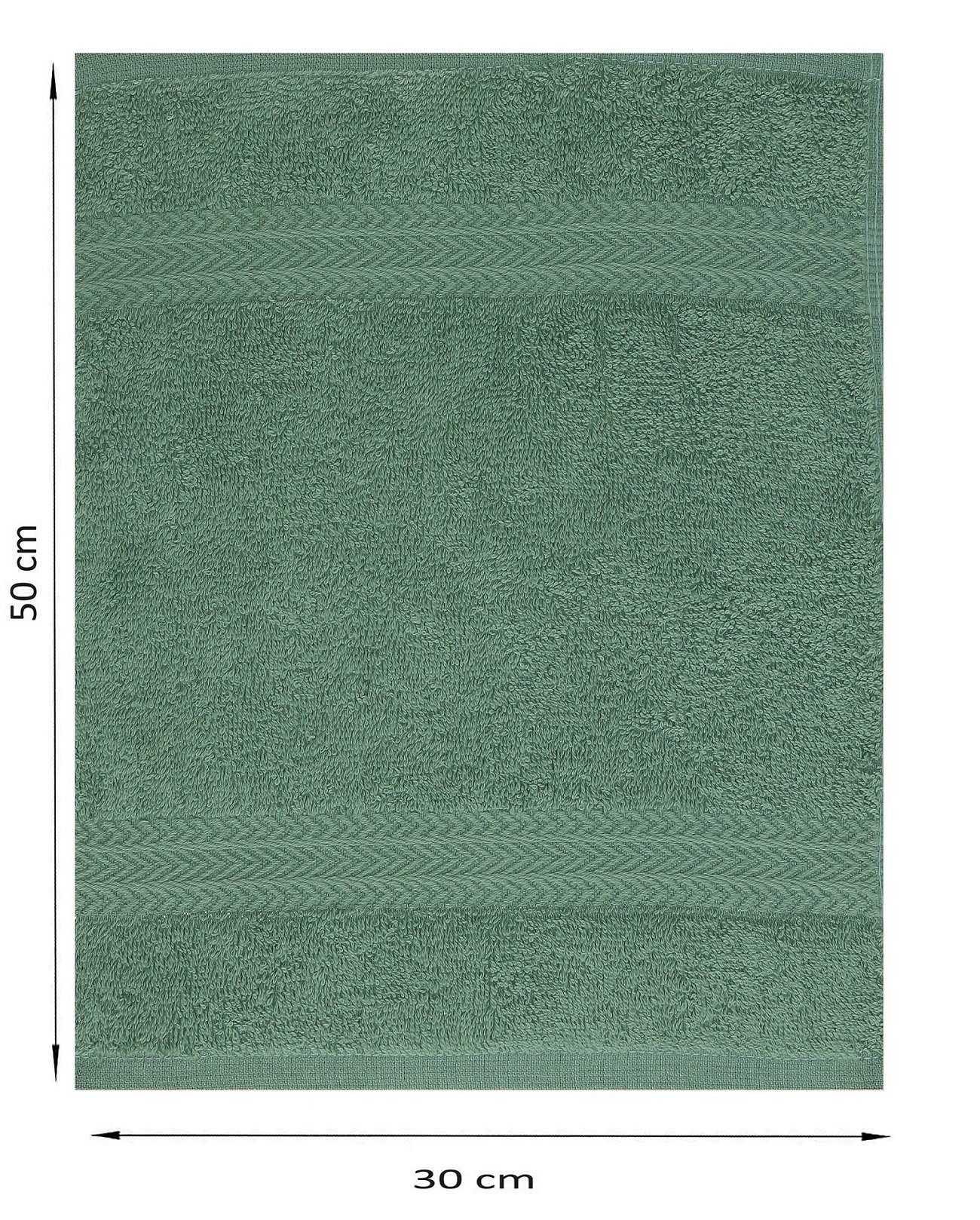 Betz Gästehandtücher 20 100% Baumwolle Gästetuch-Set Farbe Premium 30x50 cm Baumwolle 100% Gästehandtücher Stück tannengrün