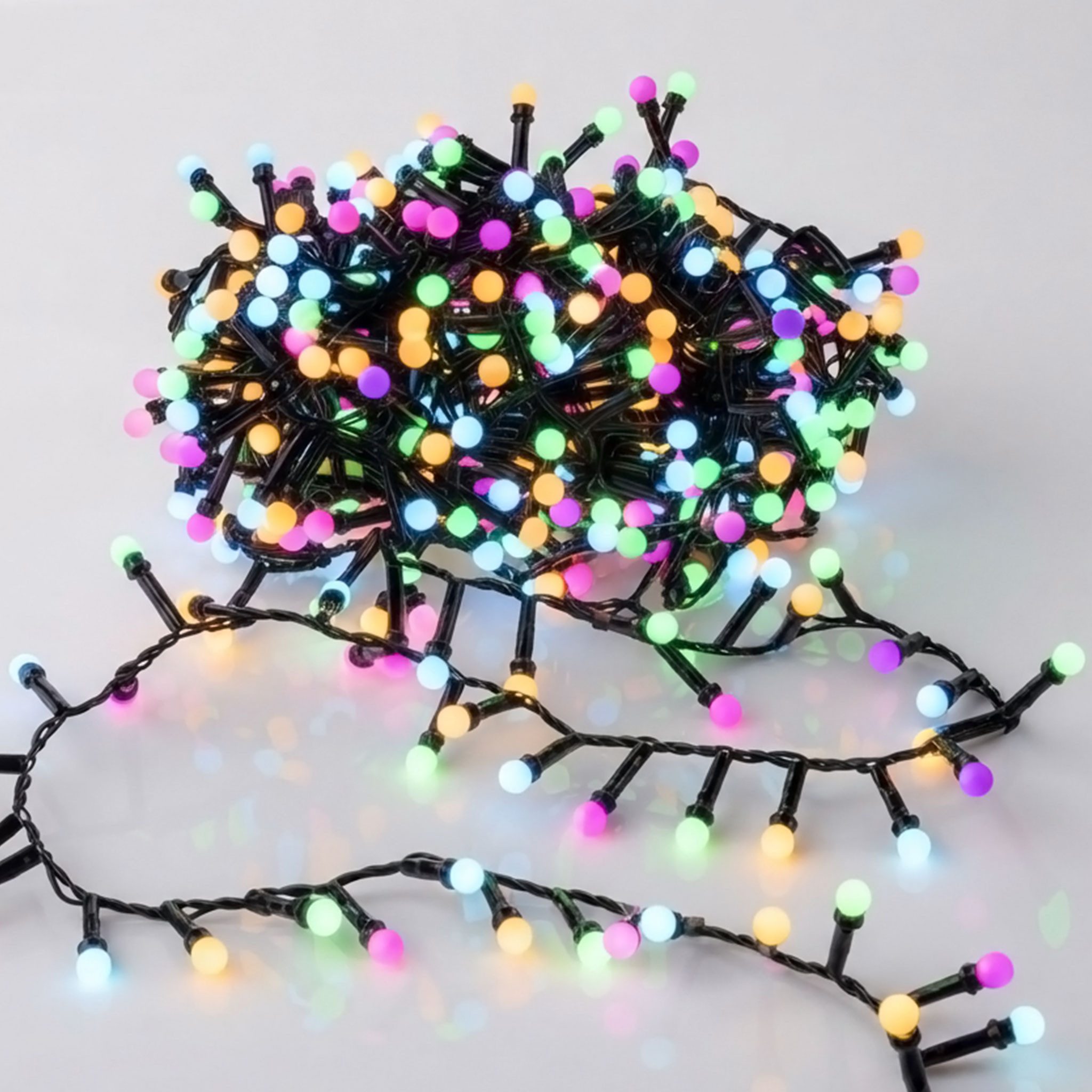 Spetebo LED-Lichterkette 10 m für Außen und Innen 500 mini Kugeln, 500-flammig, mit Timer