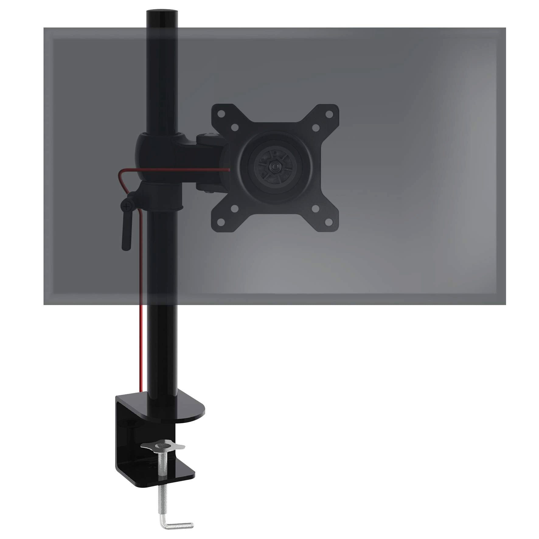Duronic Monitorständer, (DM351X1 Monitorarm, Monitor Halterung Bildschirme bis 27" Zoll, LCD LED Display Ständer bis 10 kg, Höhenverstellbar, Neigbar -15° bis +15°, Drehbar 360°, Monitorhalterung Arm VESA)