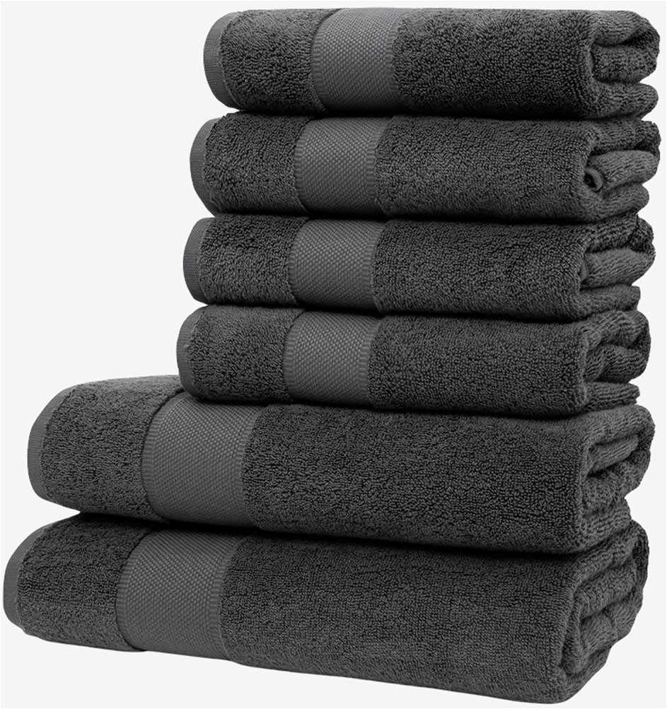 Wolkenfeld Handtuch Set Premium Low-Twist Baumwolle 550 g/m² – 6-teiliges Bade-Set, Frottier (6-St), 2 Duschtücher 70×140 cm & 4 Handtücher 50×100 cm