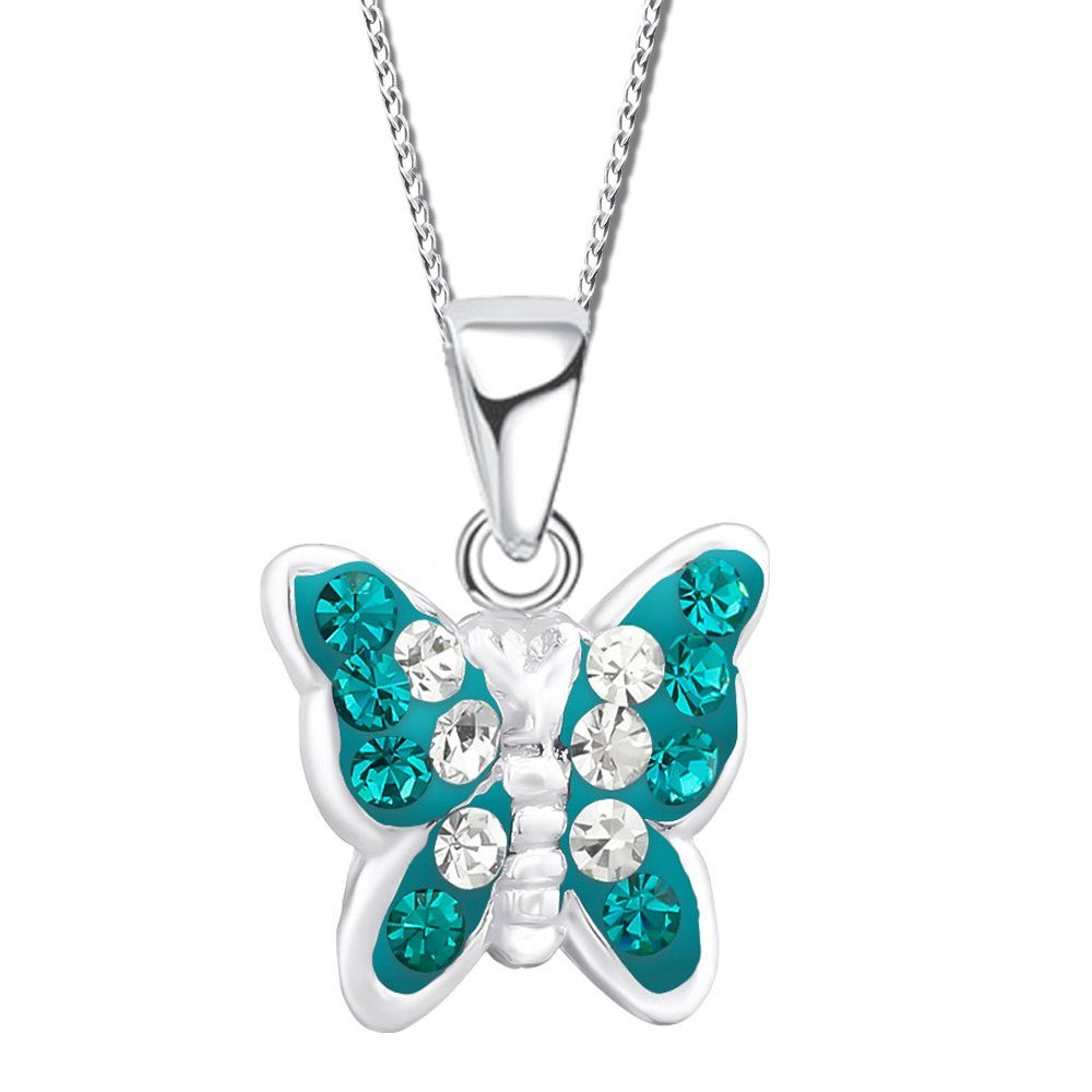 Damen Schmetterling Schmuck,925 Sterling Ohrringe Schmetterling Anhänger Halskette Geschenke für Frauen Mädchen Kinder 