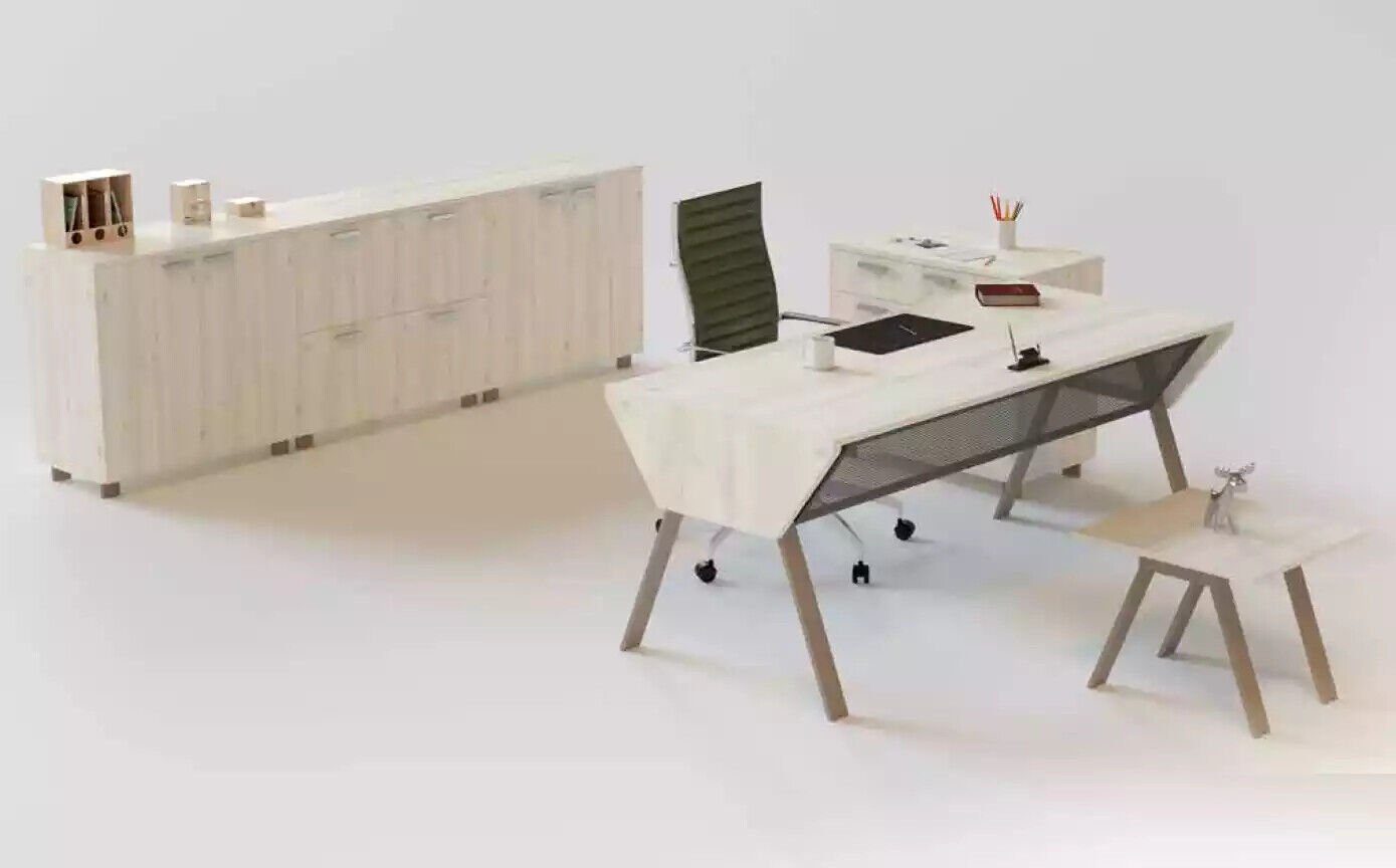 Kommoden Schreibtisch Couchtisch Tisch Holz 2 Schreibtisch/Couchtisch/Aktenschrank/Kommode) (4-St., Schreibtisch mit und Aktenschrank JVmoebel