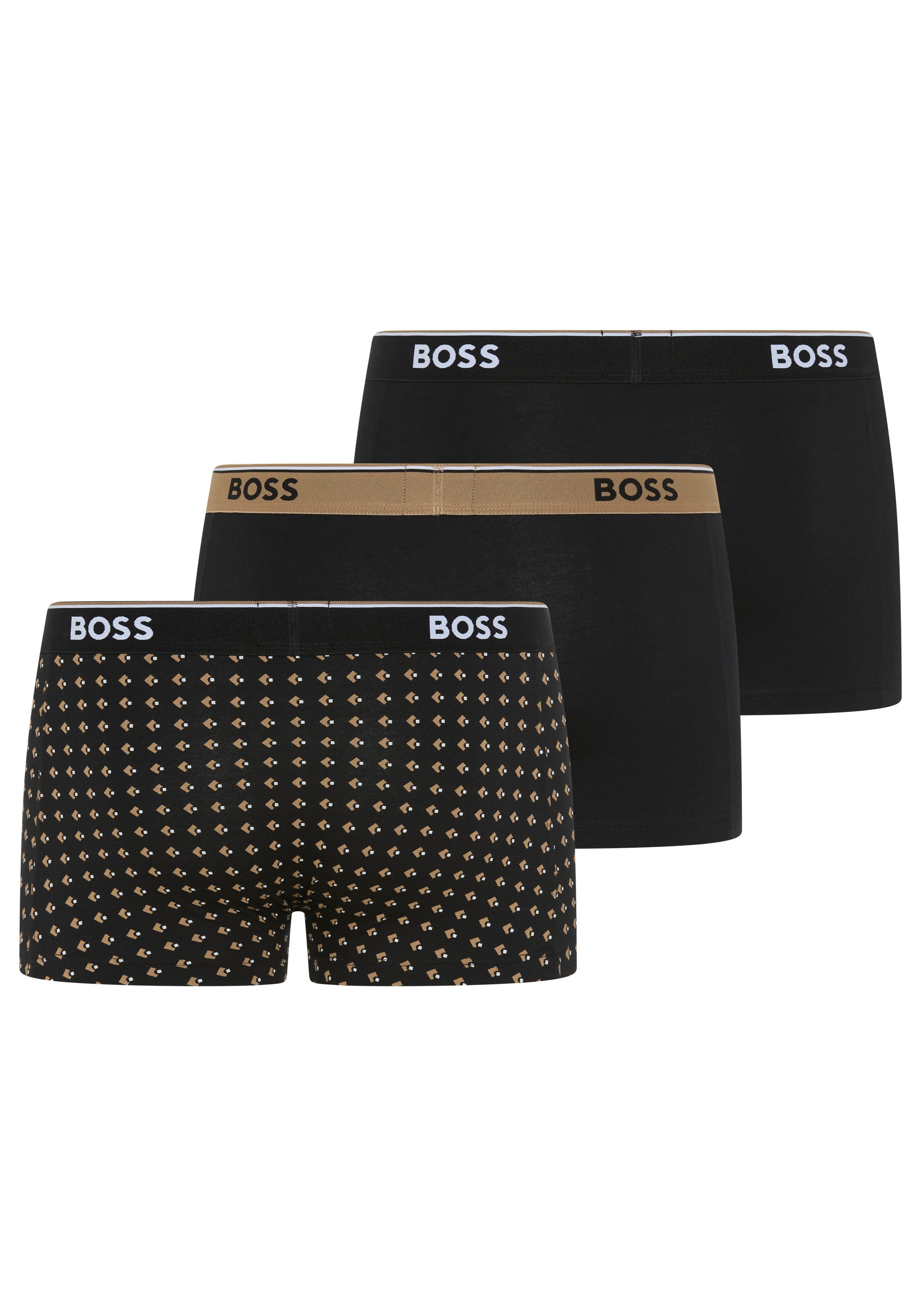 BOSS Trunk (Packung, 3-St) aus Stretch-Baumwolle, elastischer Bund, mittlere Bundhöhe