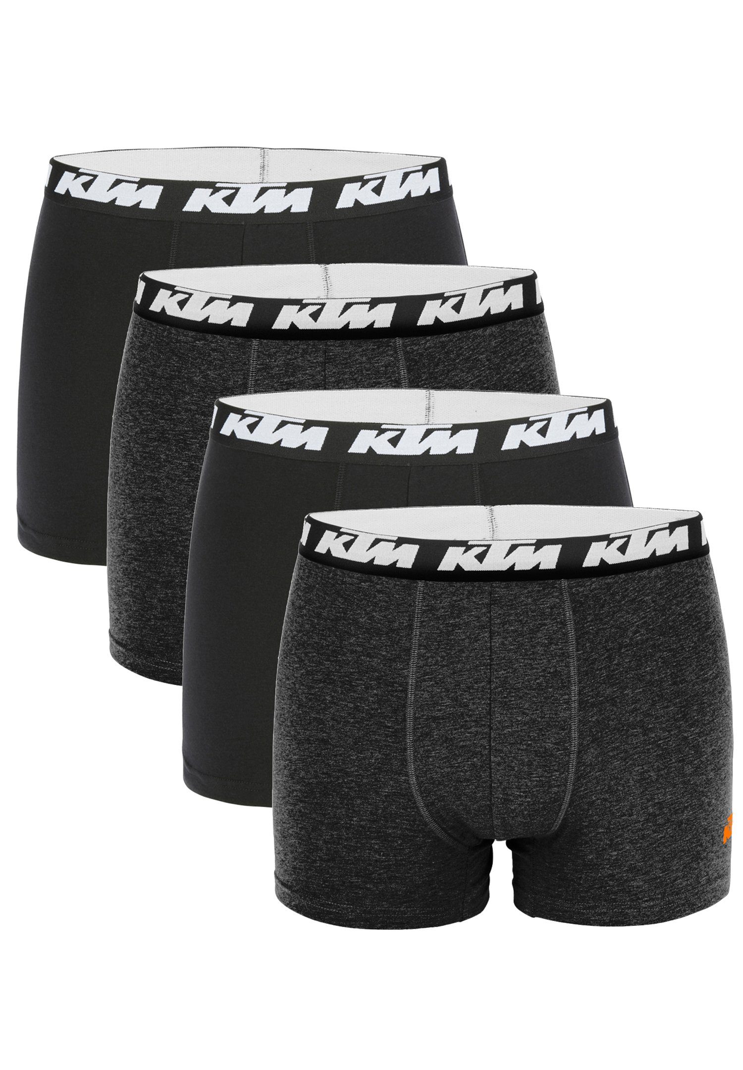 KTM Boxershorts 4er Pack Boxer Man Cotton (Set, 4-St., 4er-Pack) Dark Grey / Black