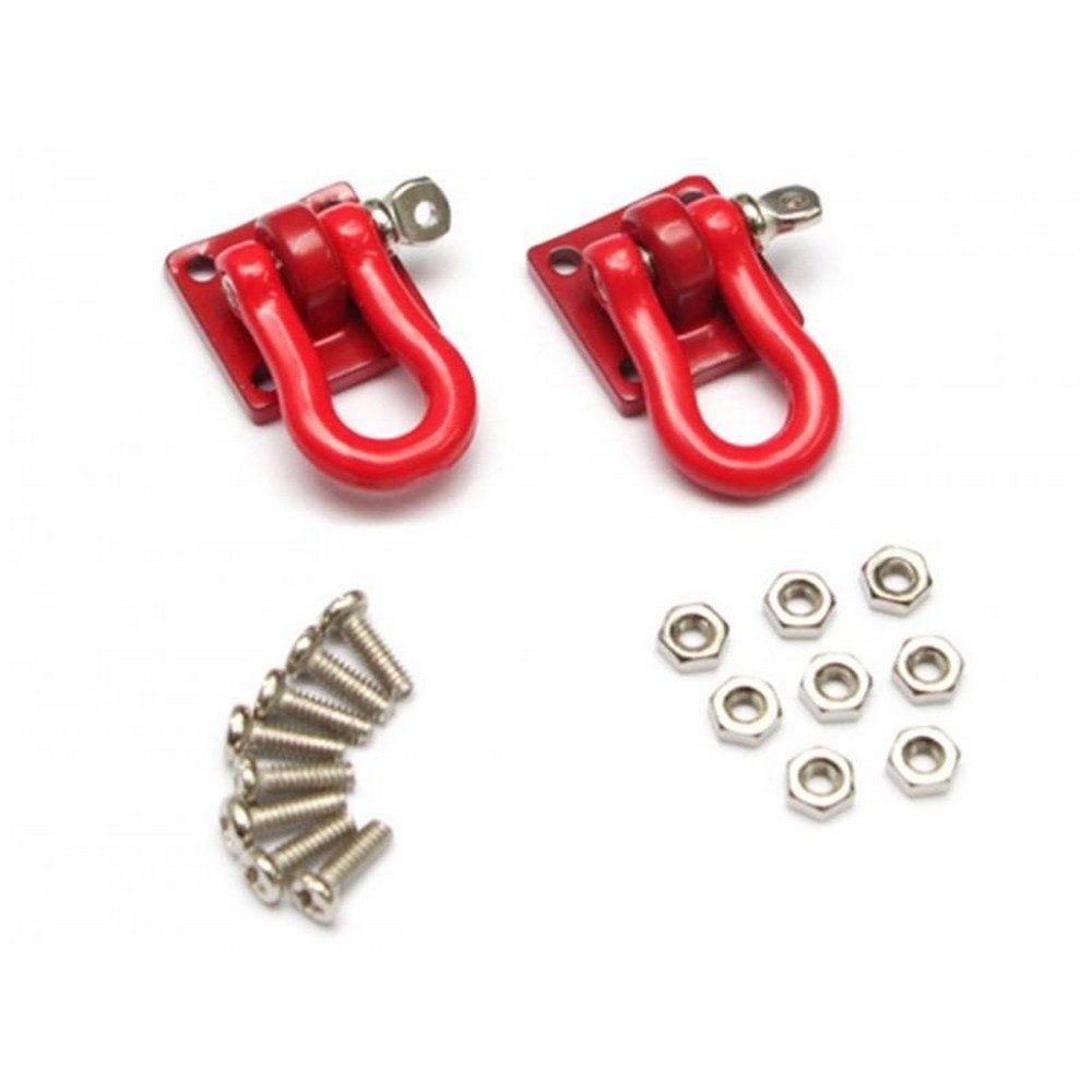 Modellbausatz 1/10 Scale RC Aluminum Winch Shackle (Large) Red 2 pc RECON G6 The Fix