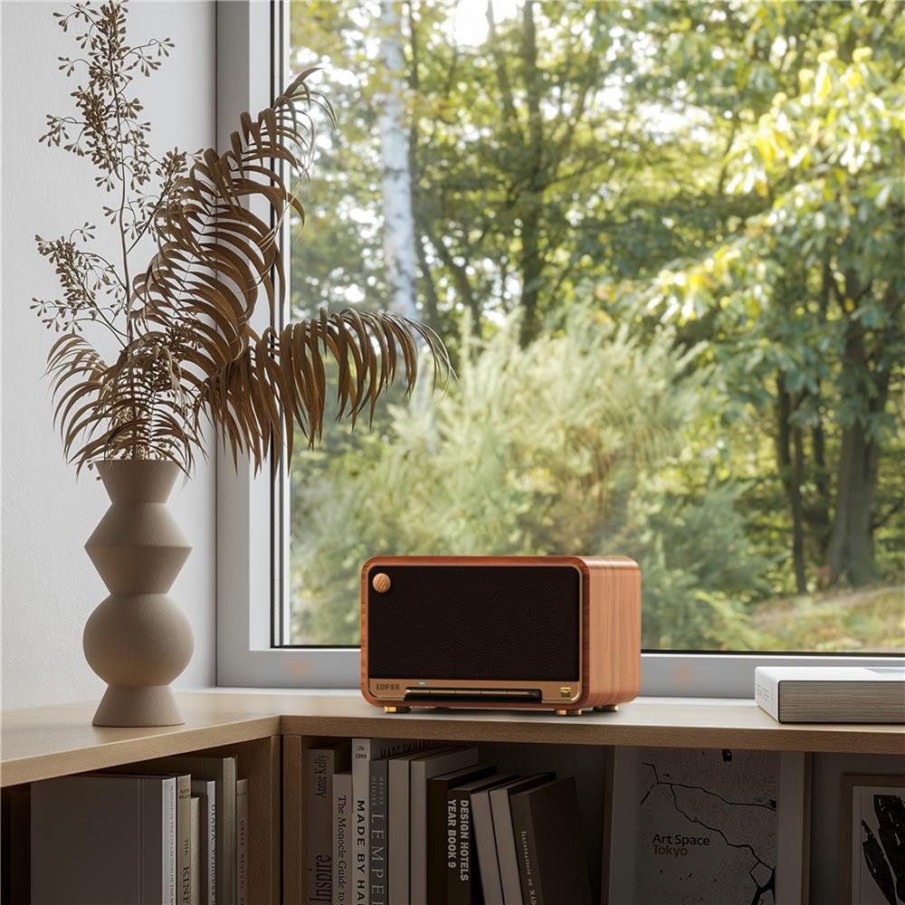 Edifier® D32 wood, WiFi & Bluetooth speaker system Bluetooth-Lautsprecher (WiFi Musikbox, Multiroom Audio, AirPlay, LDAC, Akku Soundbox)