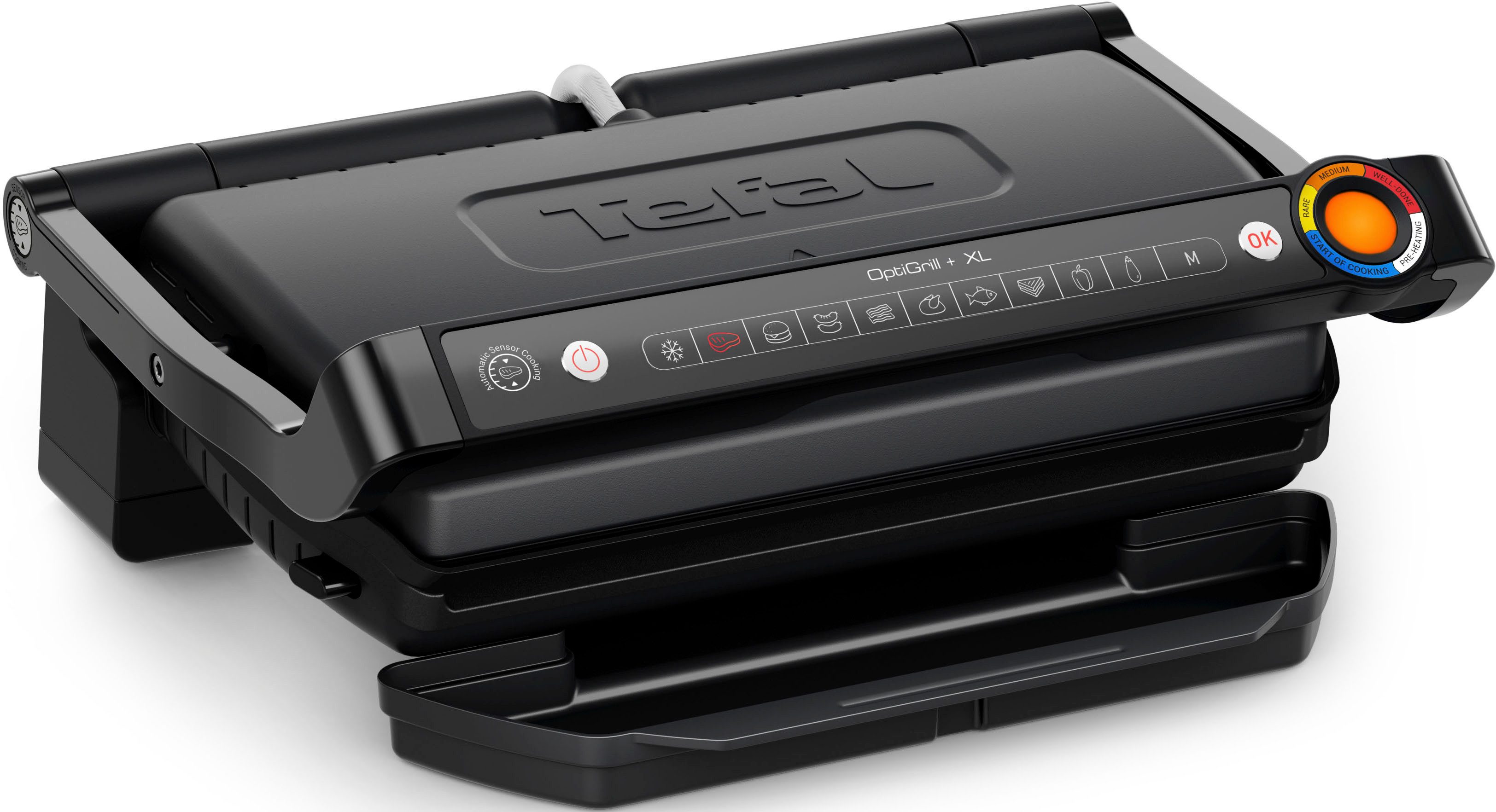 Kontaktgrill OptiGrill+ XL, erneuerte Kochstufenanzeige, 9 automatische Programme