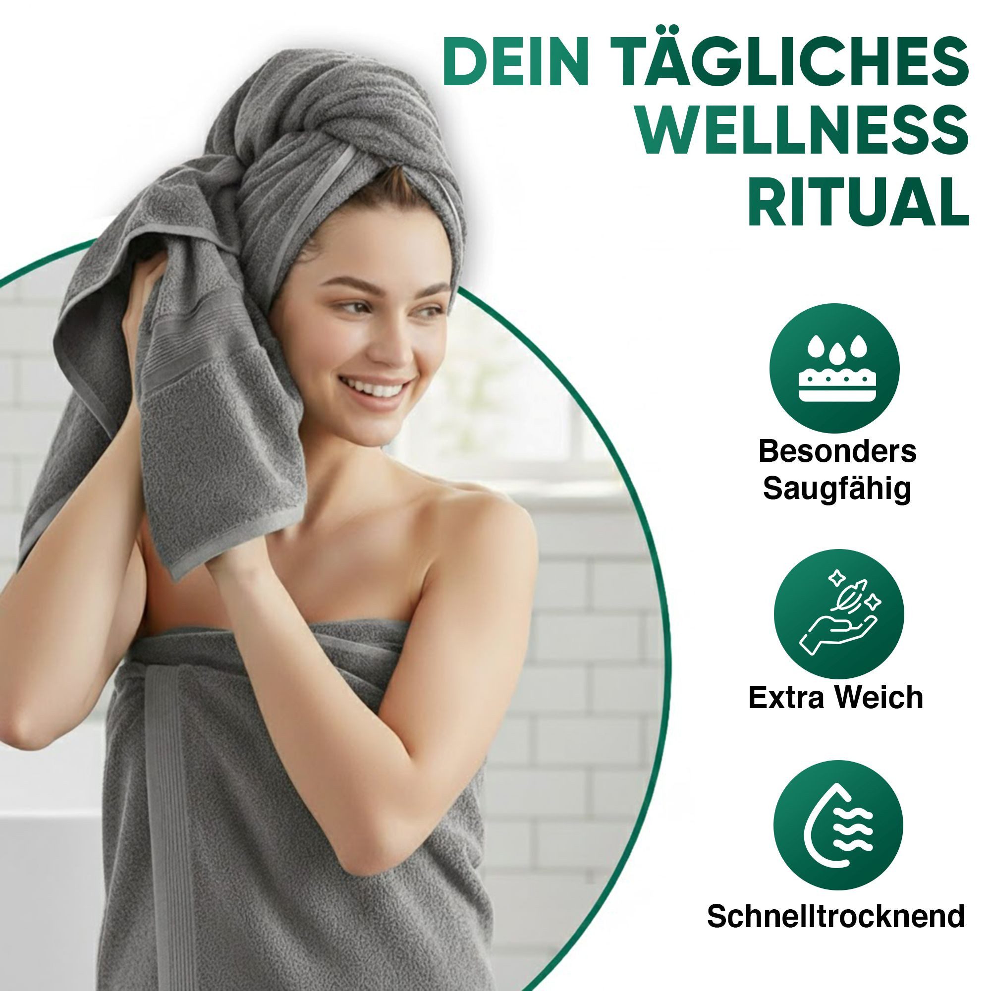 leevitex® Duschtuch Duschtuch 2er Set Duschtuch Frottier XL, 70 x 140 cm, s günstig online kaufen