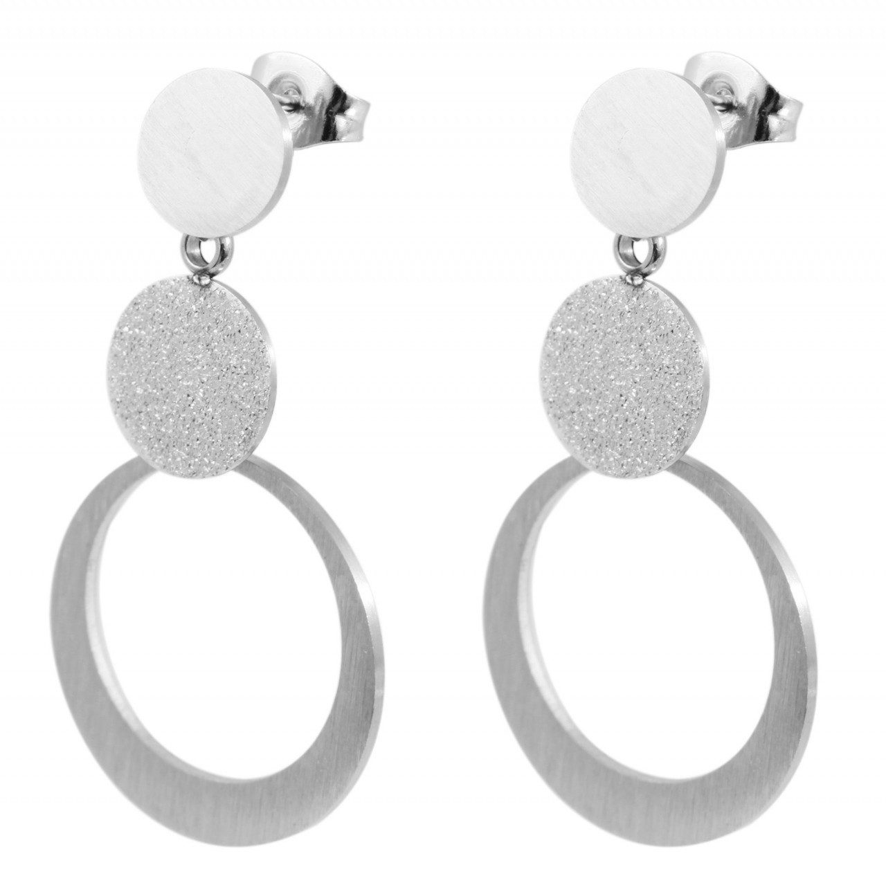 Paar Ohrhänger Neuheit 2025 - Damen Ohrstecker aus mattem Edelstahl