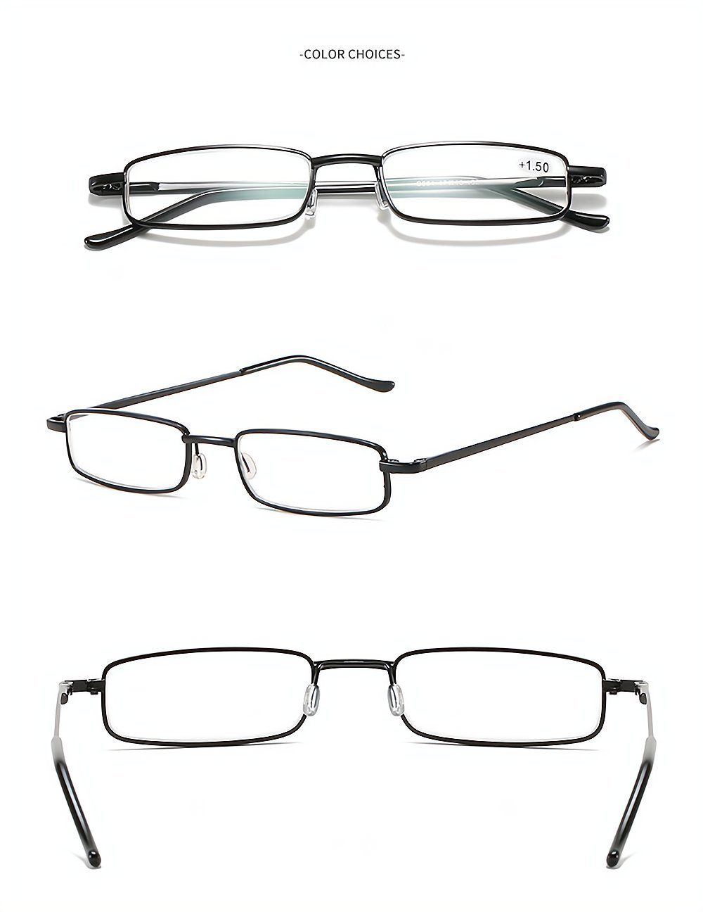 PACIEA Lesebrille Damen Herren Anti Blaulicht Ultraleicht Rechteckig Schmal