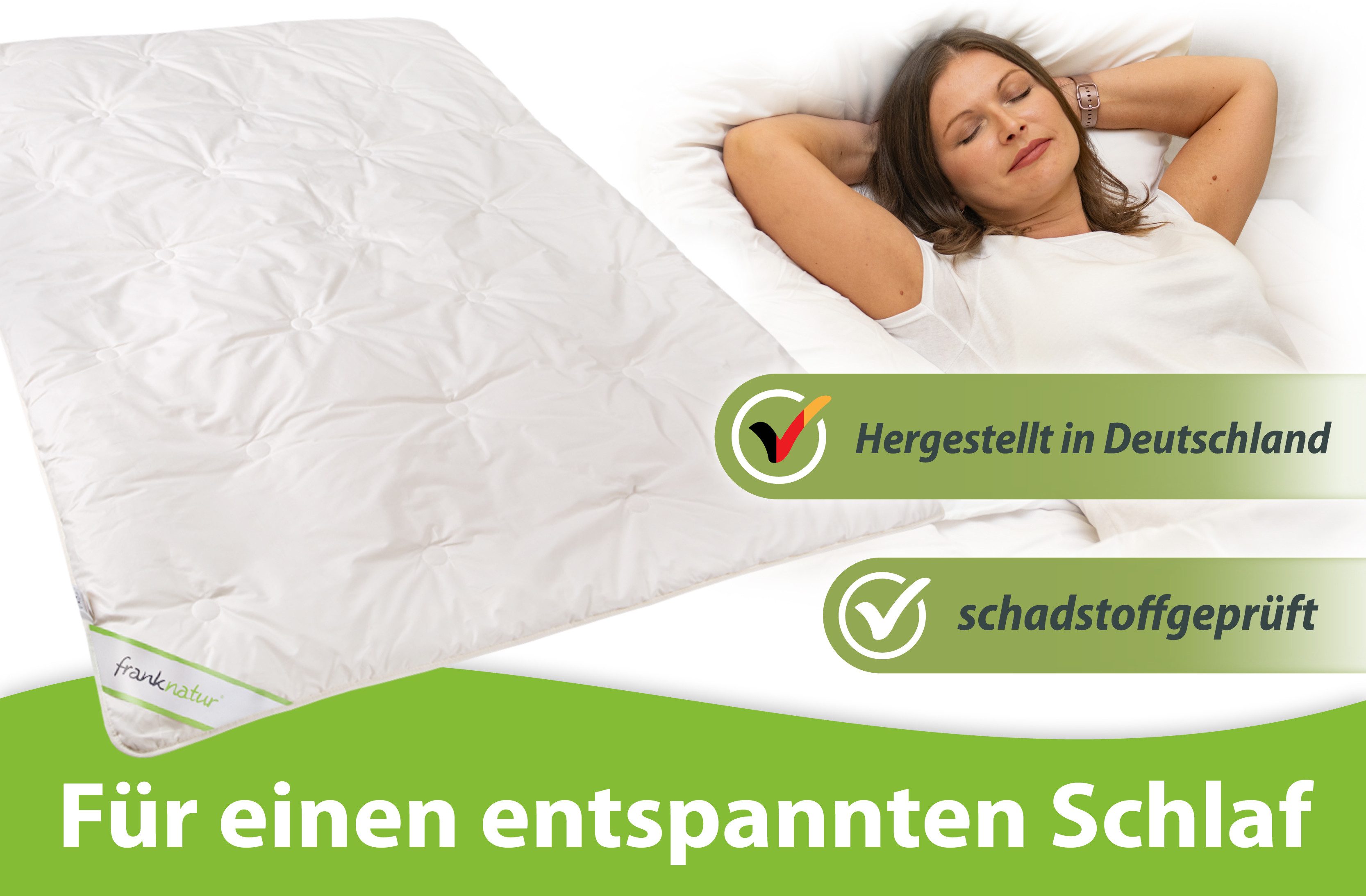 franknatur Naturfaserbettdecke Winterdecke Lyocell Bio, Füllung: 100% Lyocell/Tencel®, Bezug: 100% Baumwolle kbA, warme atmungsaktive Winter-Bettdecke – Bild 5 von 5