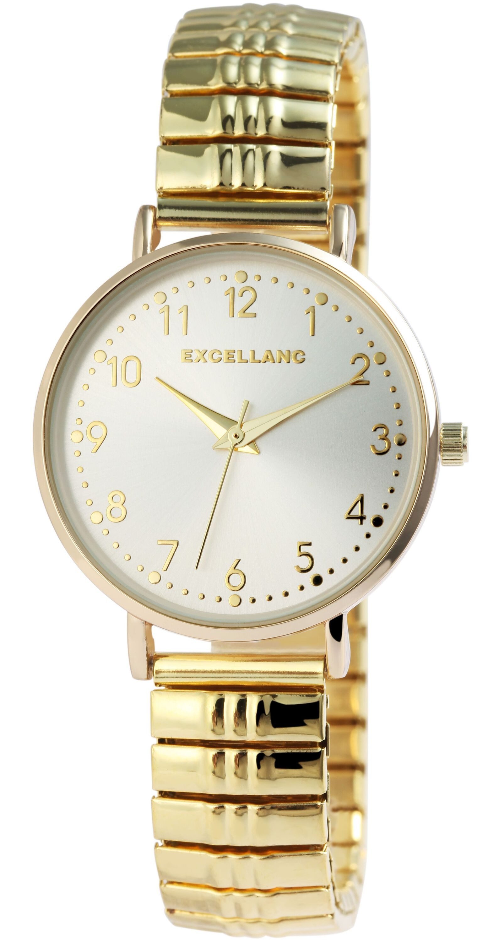 EXCELLANC Quarzuhr Emily Edelstahl-Zugarmband, Damen, 32 mm Gehäuse, schlicht, Damenuhr Edelstahl