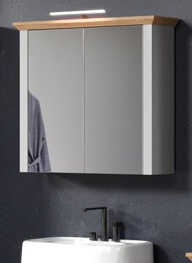 Furn.Design Badmöbel-Set Landmark, (Badezimmer in hellem grau mit Artisan Eiche, 5-St., Breite 180 - 200 cm), Landhausstil