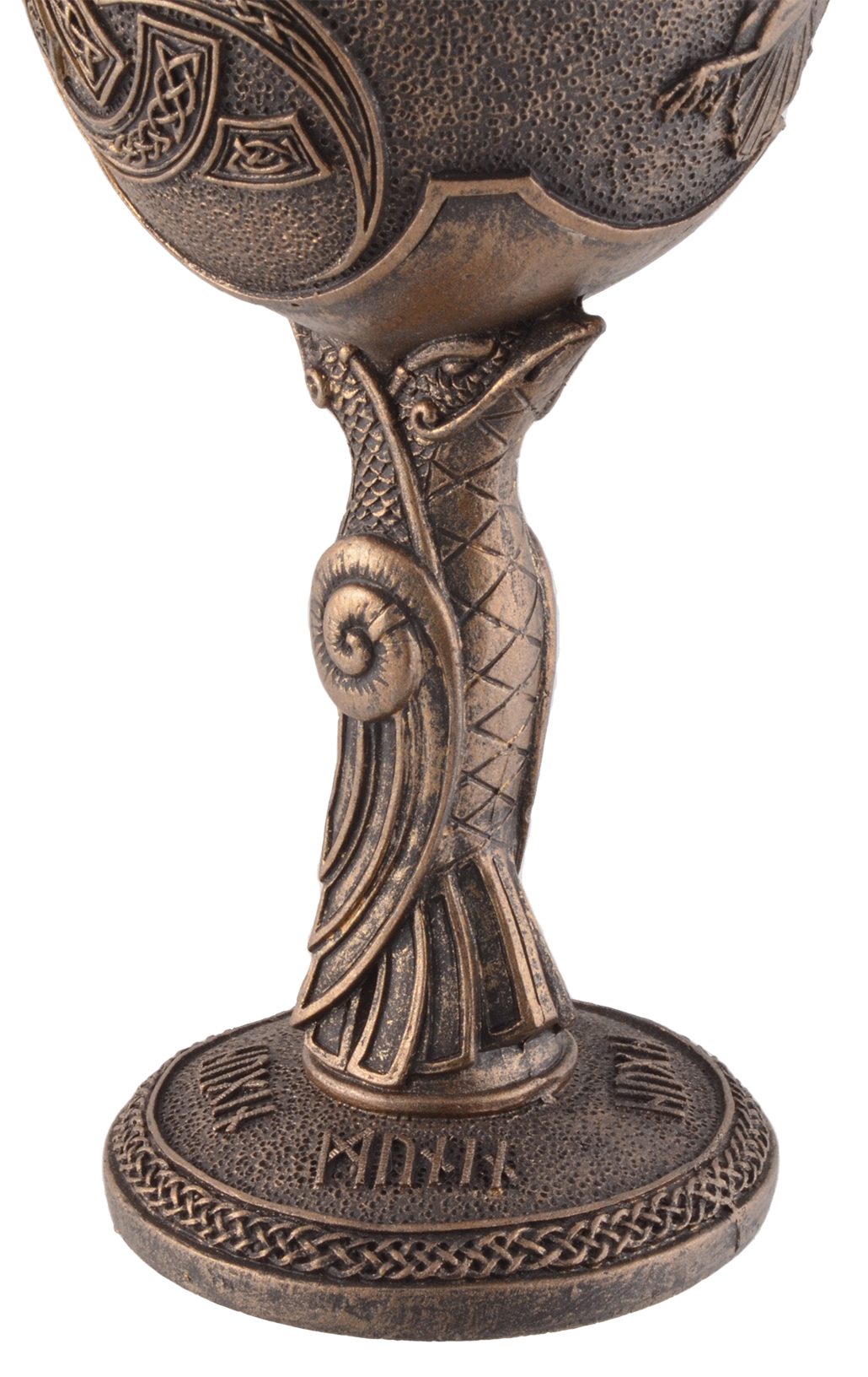 Vogler direct Gmbh Becher Bronzierter Bronzefarbe Volumen: mit Kelch bemalt Kunststein, Munin, Wikinger Hand und Hugin Edestahl, 300ml, von