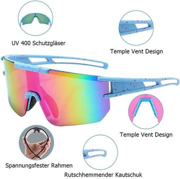 RefinedFlare Sonnenbrille Fahrradbrille Herren Damen Radsportbrille UV-Schutz