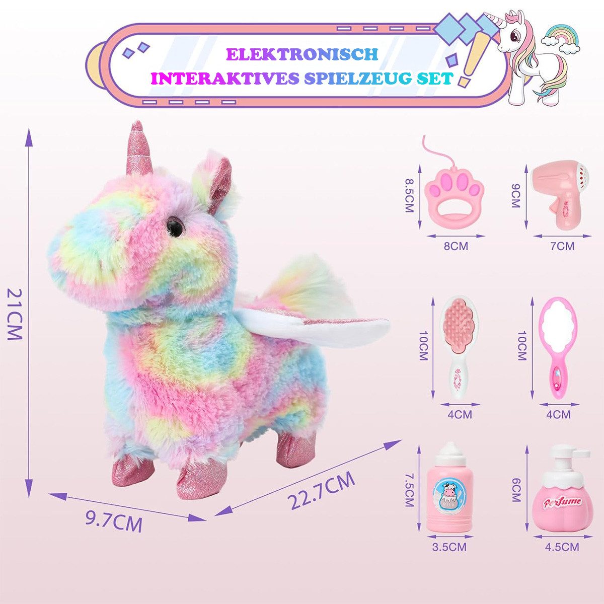 DOPWii Tierkuscheltier Plüschtiere,Berührungs- und sprachgesteuertes fernge günstig online kaufen