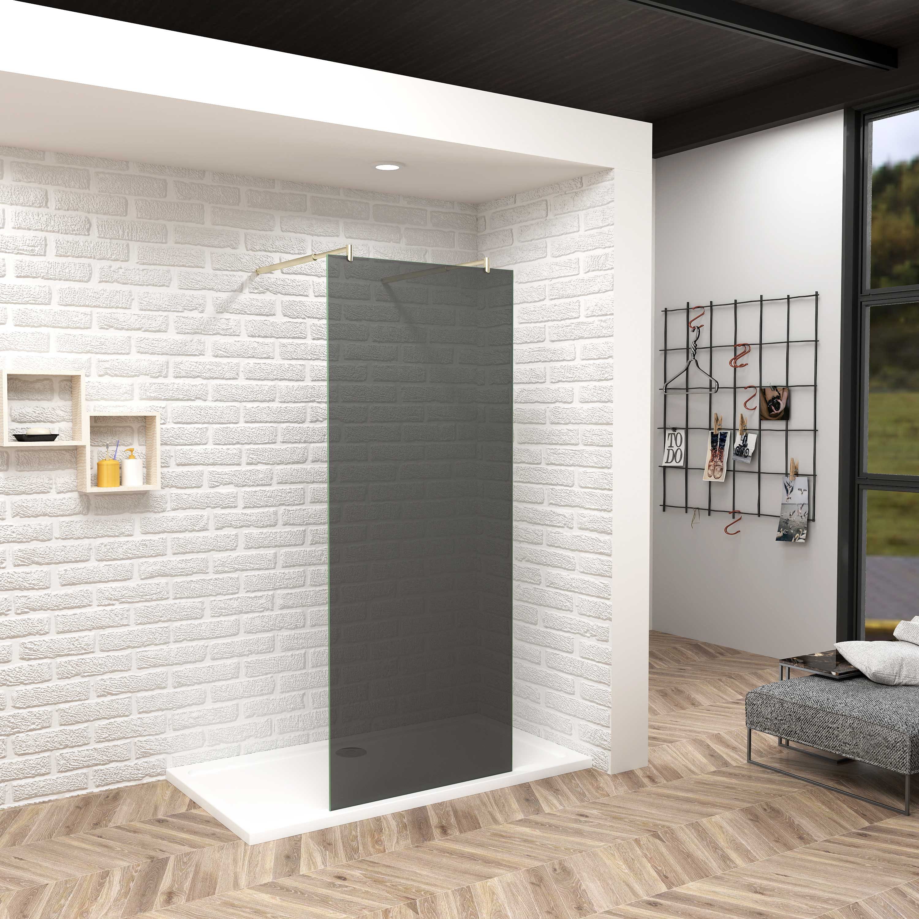 Duschwand 80-140cm Walk-in-Dusche Duschabtrennung Duschwand 8-10mm ESG NANO