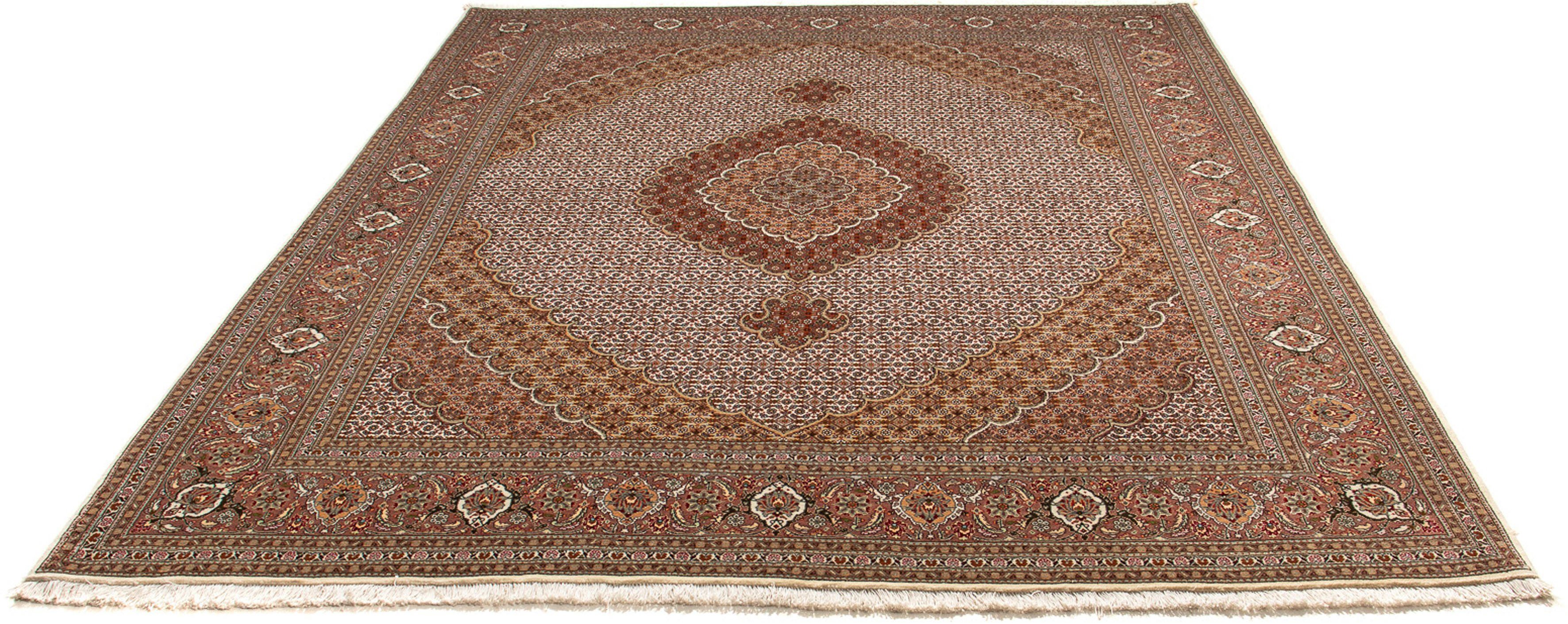 Orientteppich Perser - Täbriz - 254 x 205 cm - braun, morgenland, rechteckig, Höhe: 10 mm, Wohnzimmer, Handgeknüpft, Einzelstück mit Zertifikat