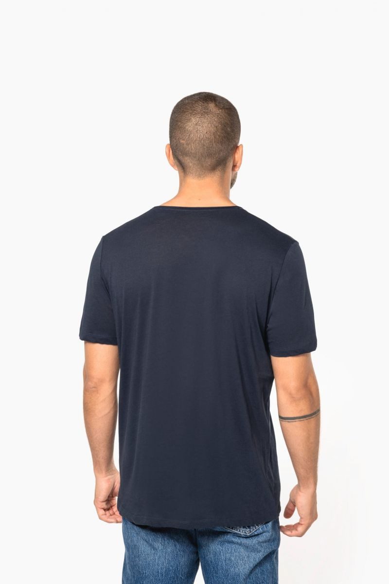 Kariban Rundhalsshirt Bio-T-Shirt mit kurzen Ärmeln und ungesäumten Halsausschnitt