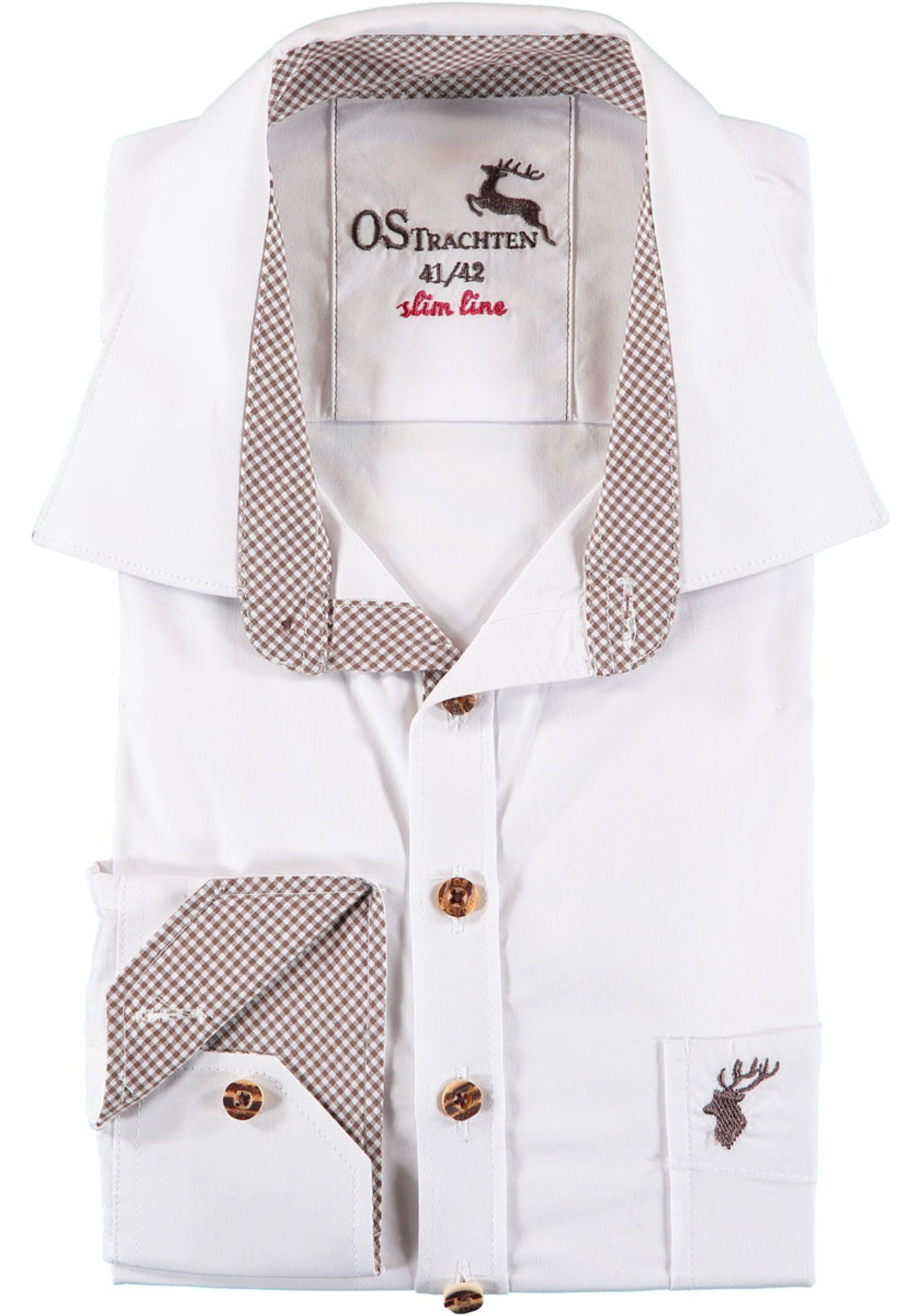 OS-Trachten Trachtenhemd Gunla Herren Langarmhemd mit aufgesetzter Brusttasche | Trachtenhemden