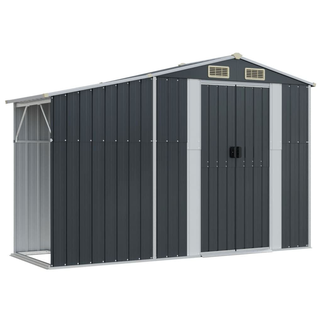 Garten-Geräteschrank 277 x 107 x 179 cm Gerätehaus Anthrazit 277x93x179 cm Verzinkter Stahl