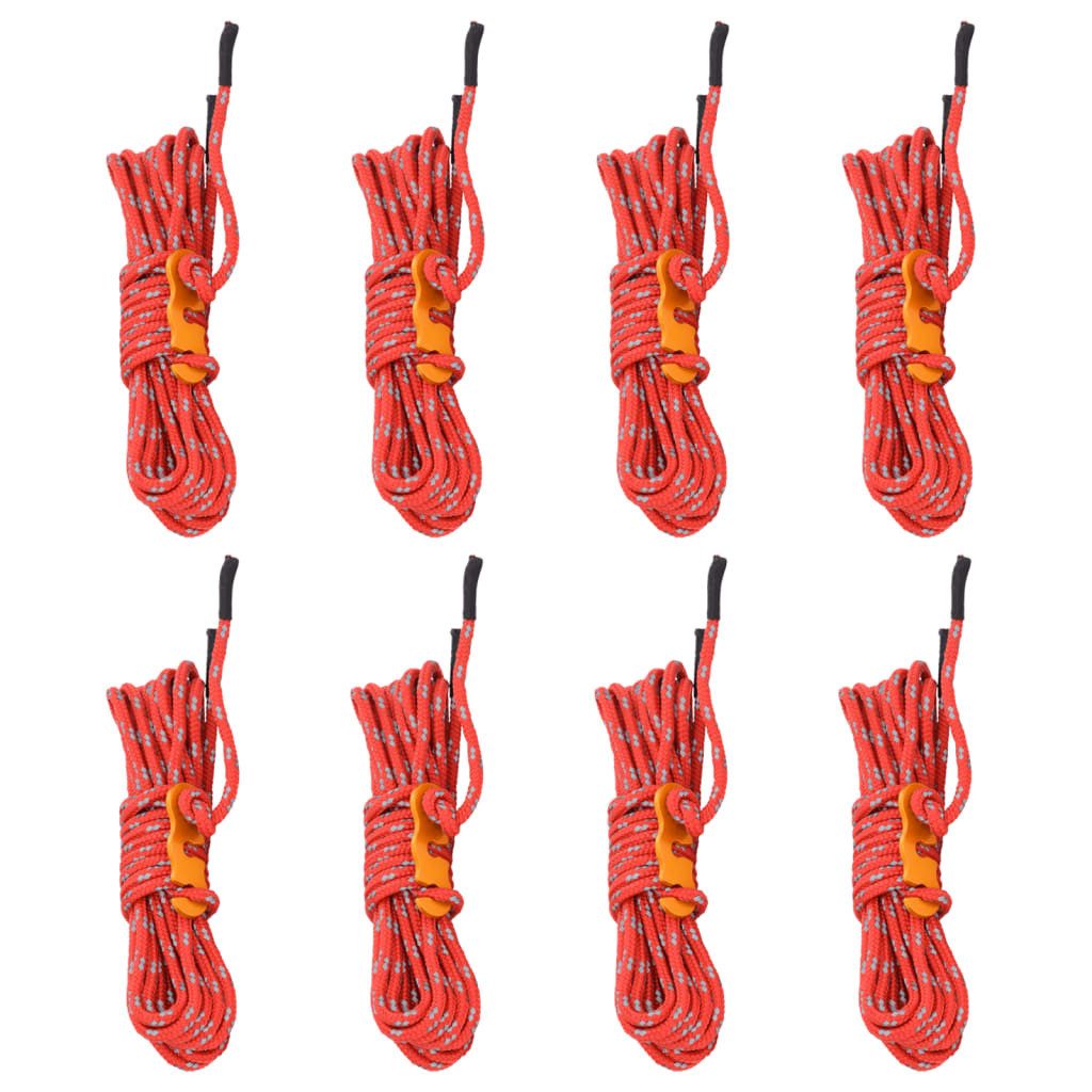 vidaXL Abspannleine Zeltleinen mit Seilspannern 8 Stk. Reflektierend 4 m 4 mm (1-tlg)