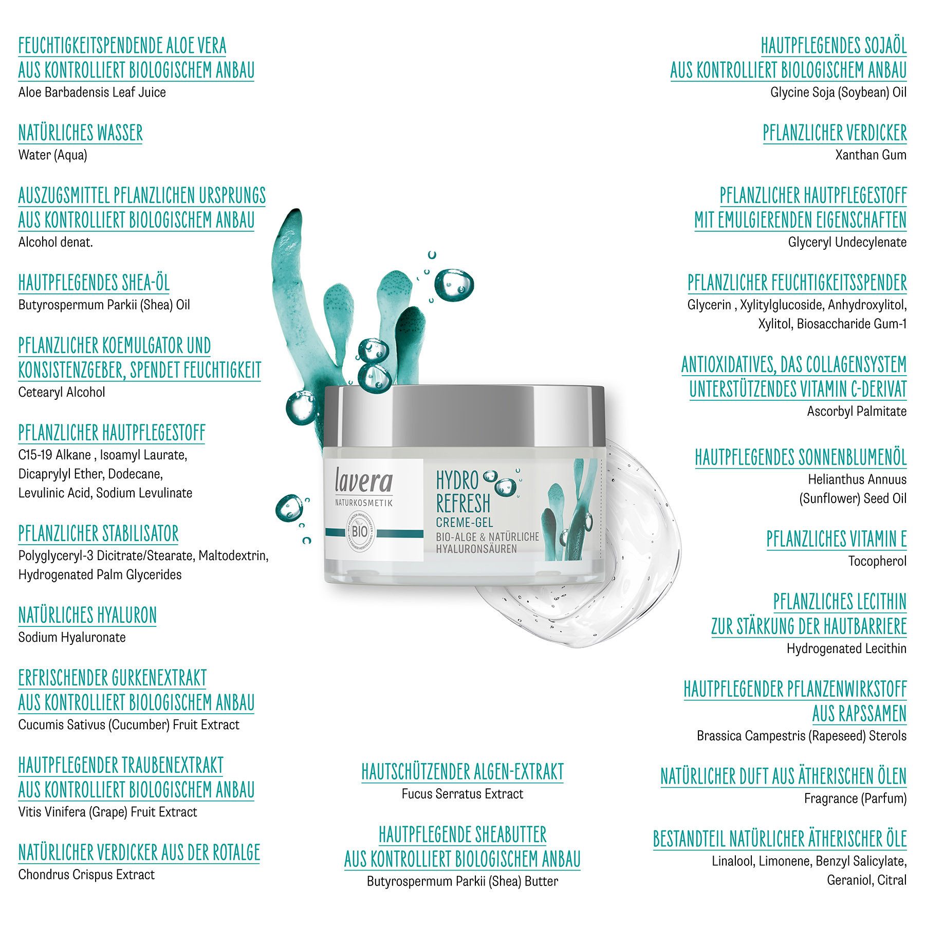 lavera Gesichtspflege Hydro Refresh Creme-Gel, 1-tlg.