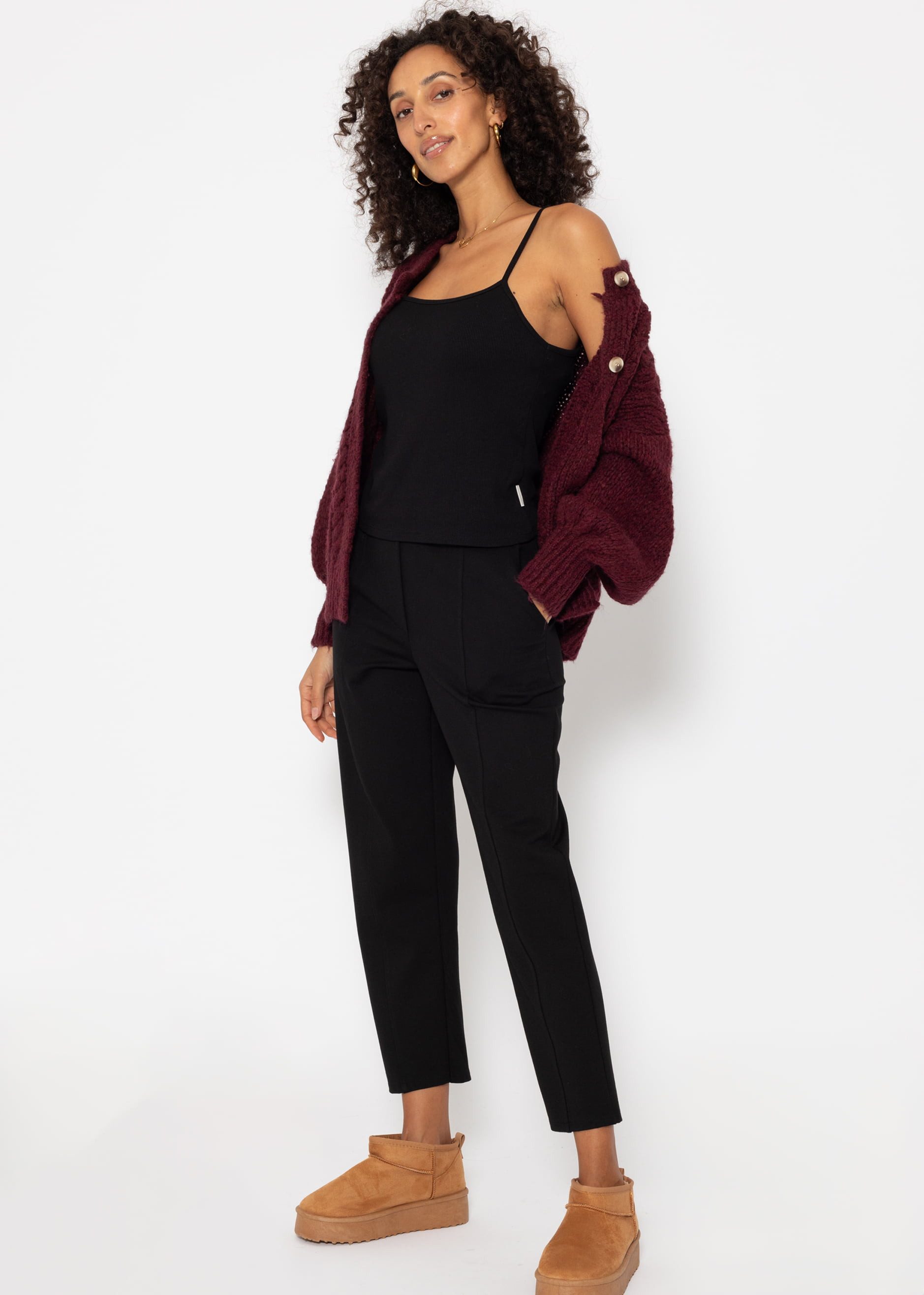 SASSYCLASSY Trägertop Basic Trägertop Damen aus Viskose gerippt