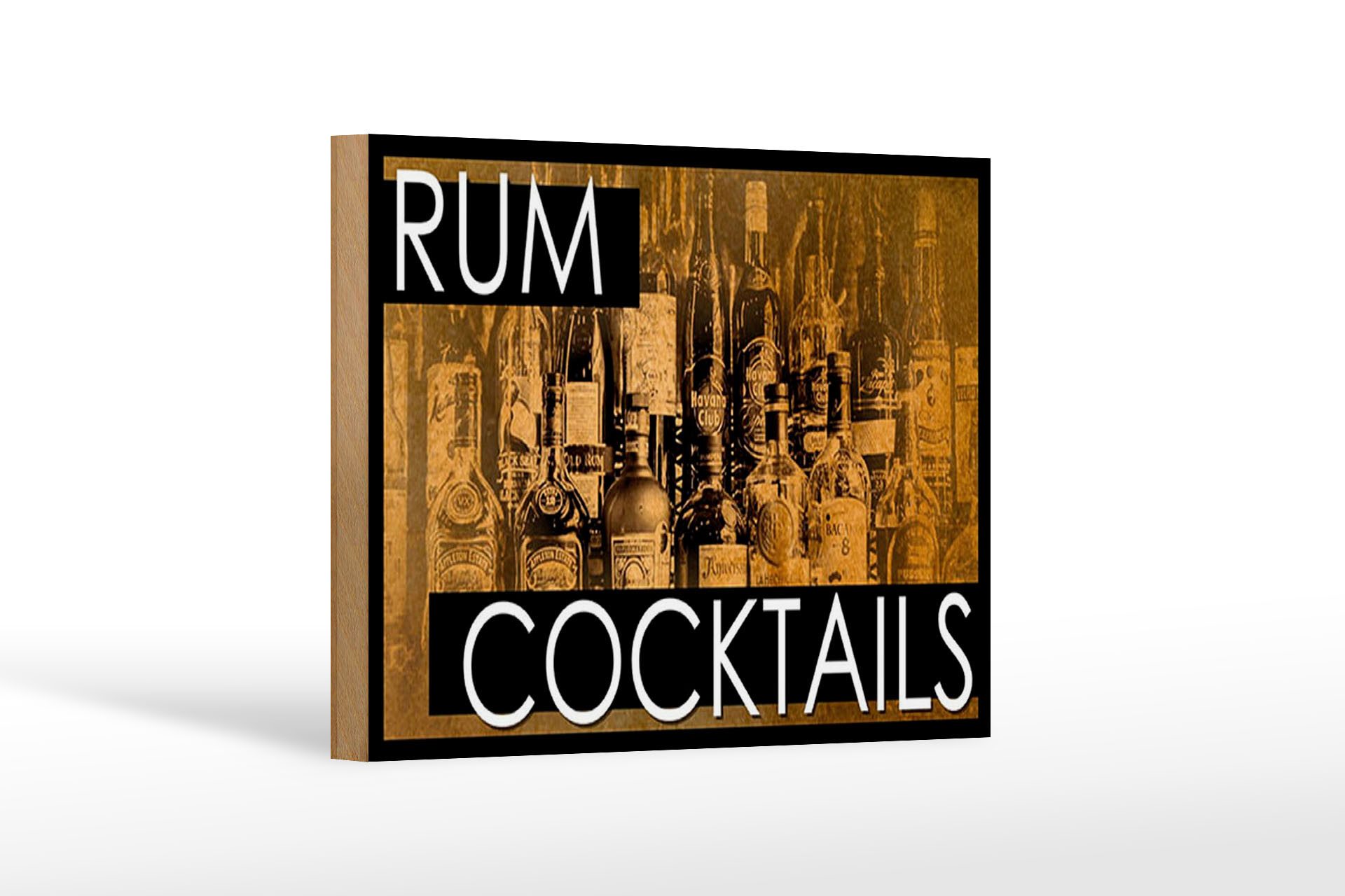 Holzbild 18x12 cm Rum Cocktails