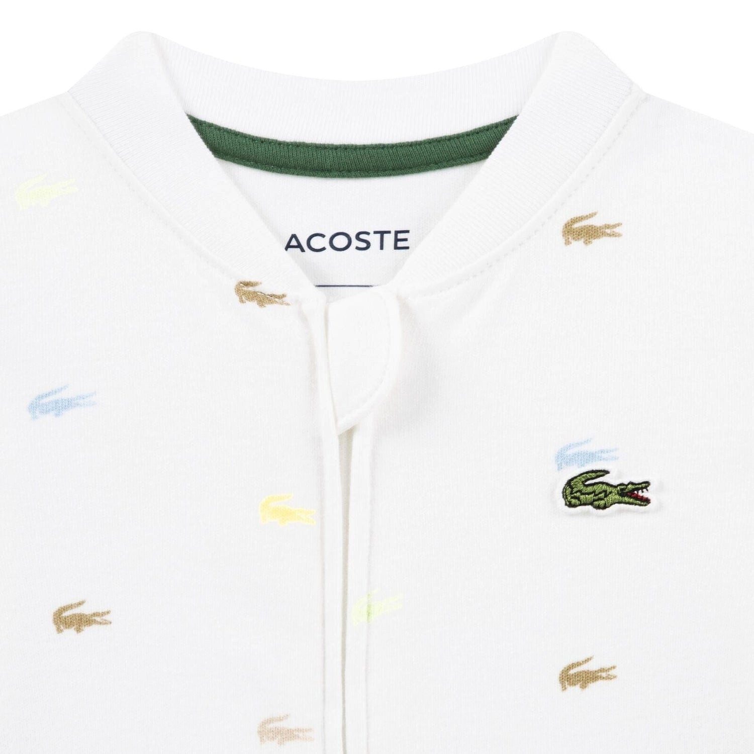 Lacoste Strampler Lacoste Baby-Strampler mit Füßchen – weiß, Jersey