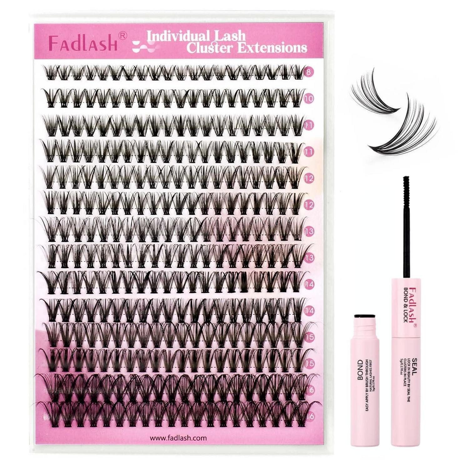 LuxusKollektion Einzelwimpern DIY Wimpernverlängerungs-Set 30P 0 07C Schwarz