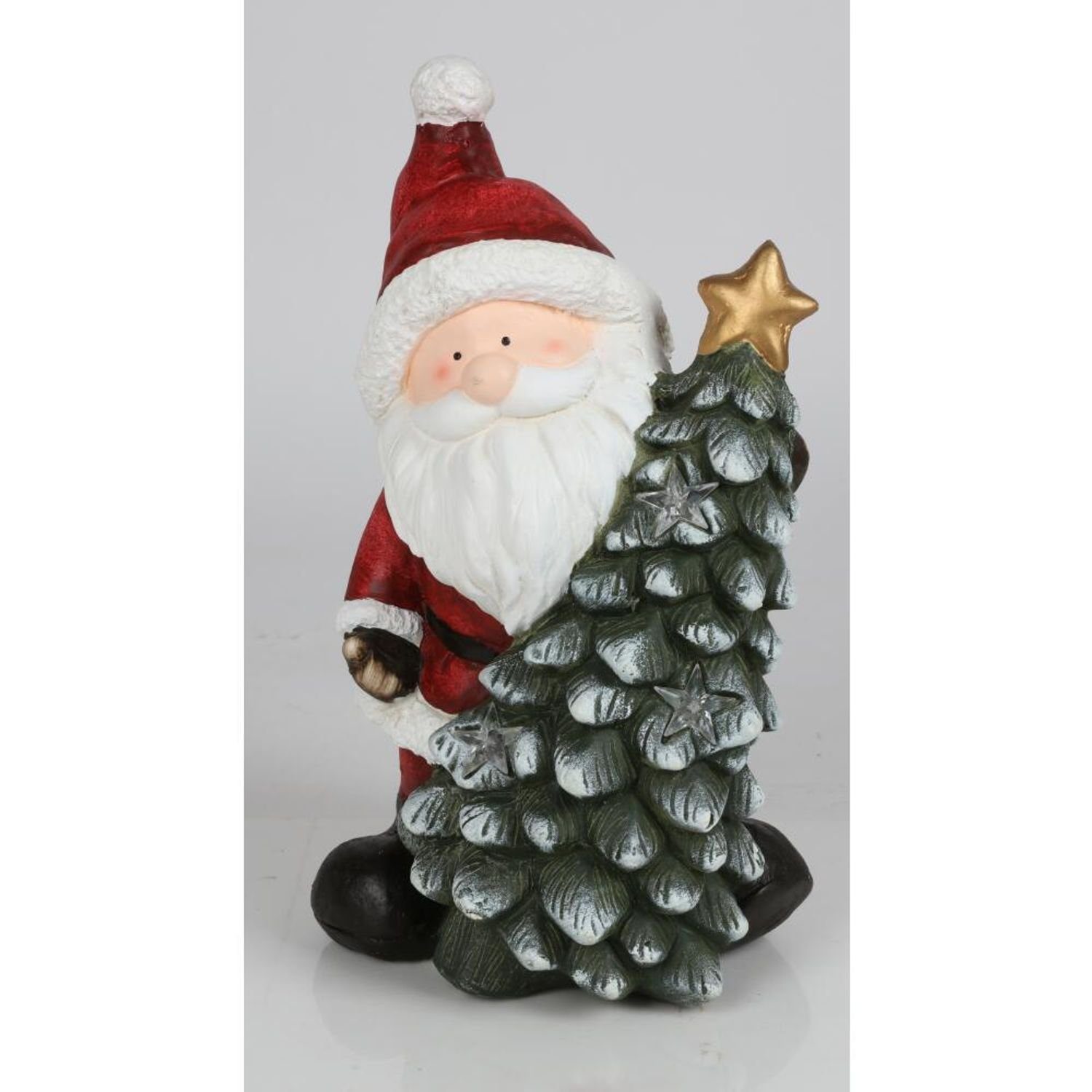 BURI Dekofigur Figur Weihnachtsmann Weihnachten LED Tannenbaum Dekoration Licht