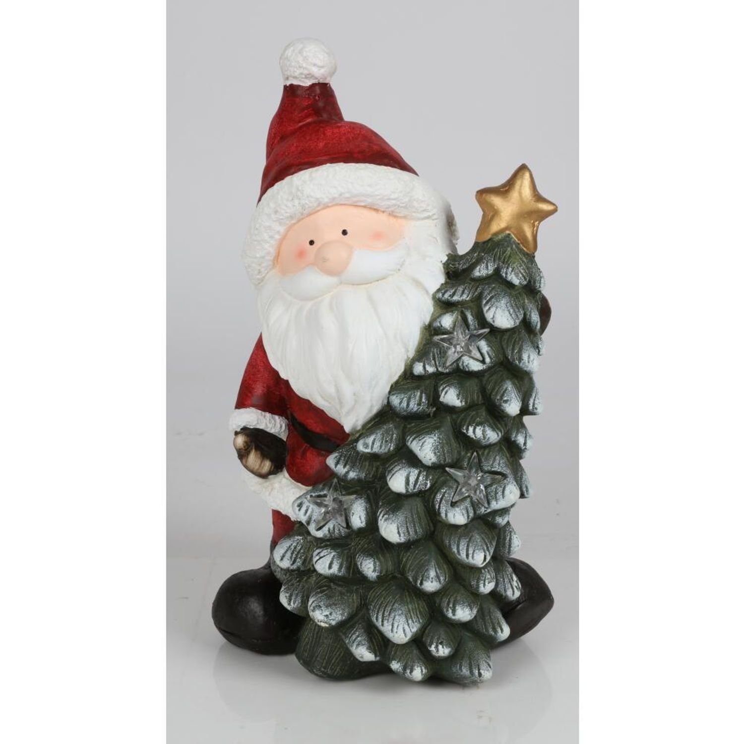 Dekofigur Figur Weihnachtsmann Tannenbaum Dekoration LED Licht Weihnachten