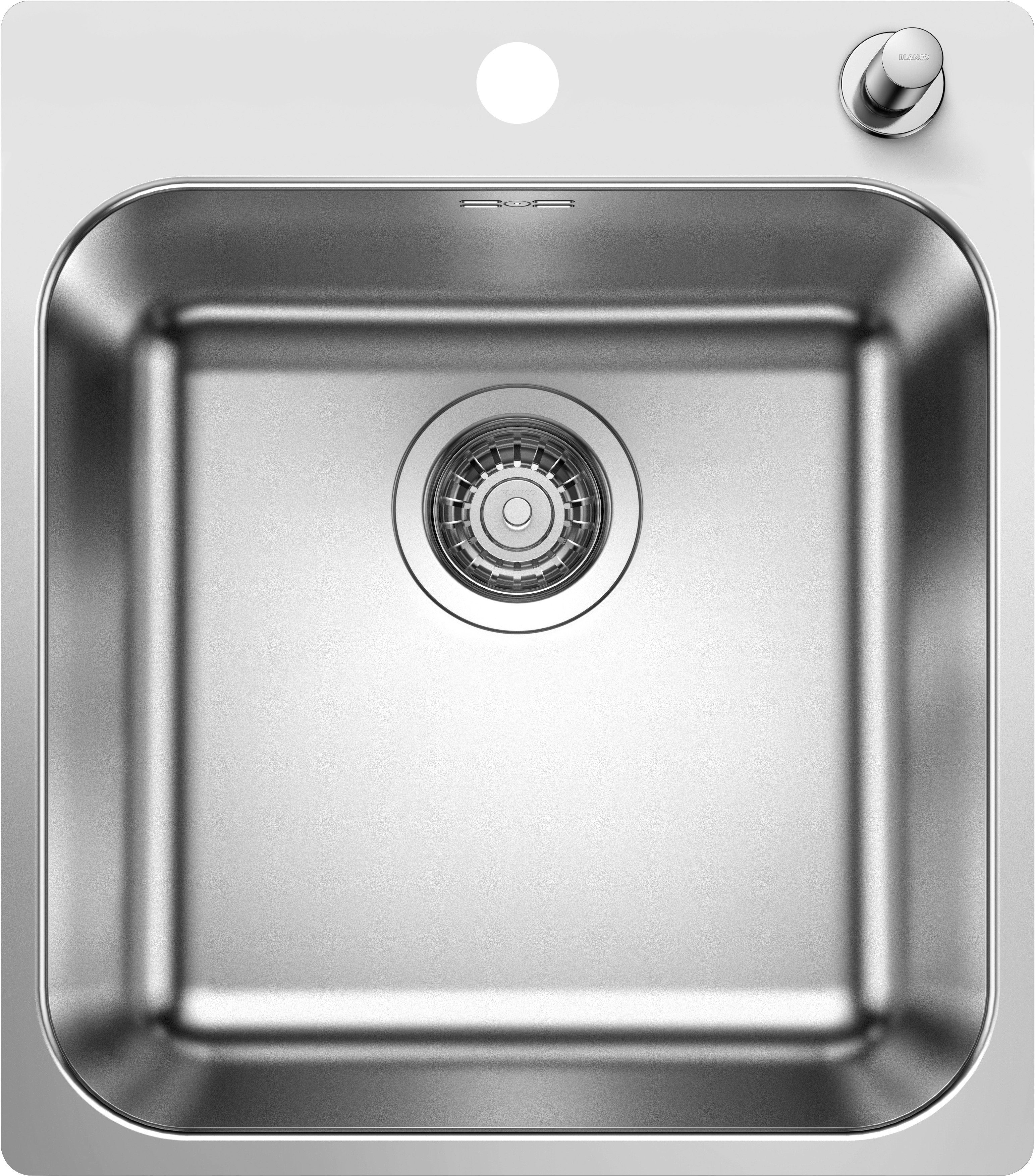 Blanco Edelstahlspüle SUPRA 400-IF/A R12, eckig, 50/44 cm, (1 St), zum wechselseitigen Einbau geeignet
