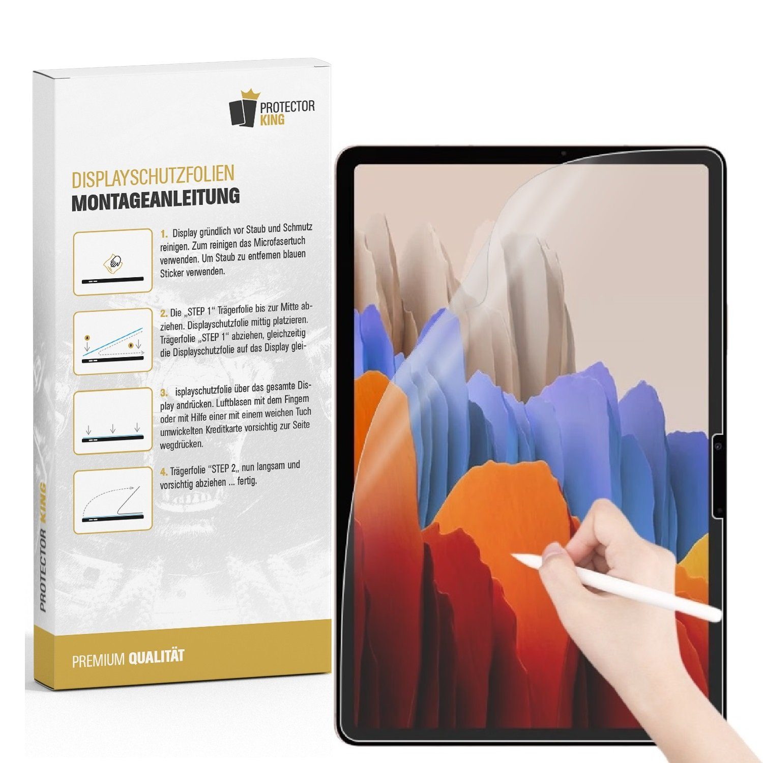 Protectorking Displayschutzfolie 1x Paperfeel für Samsung Galaxy Tab S9 FE Plus Displayschutz Schreiben, 1-Stück, Tablet