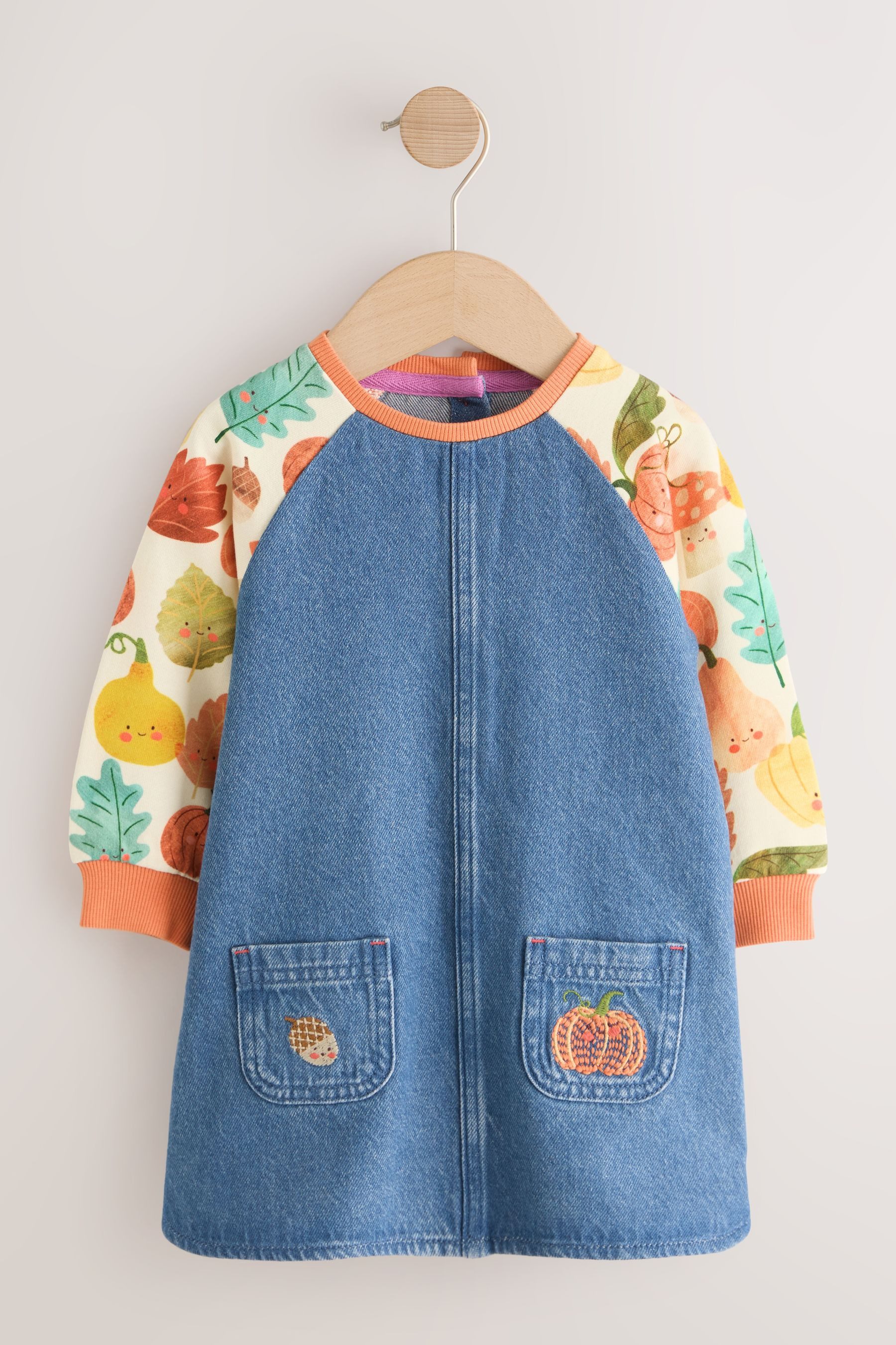 Next Jeanskleid Denim-Kleid mit Raglanärmeln (1-tlg) – Bild 5 von 5