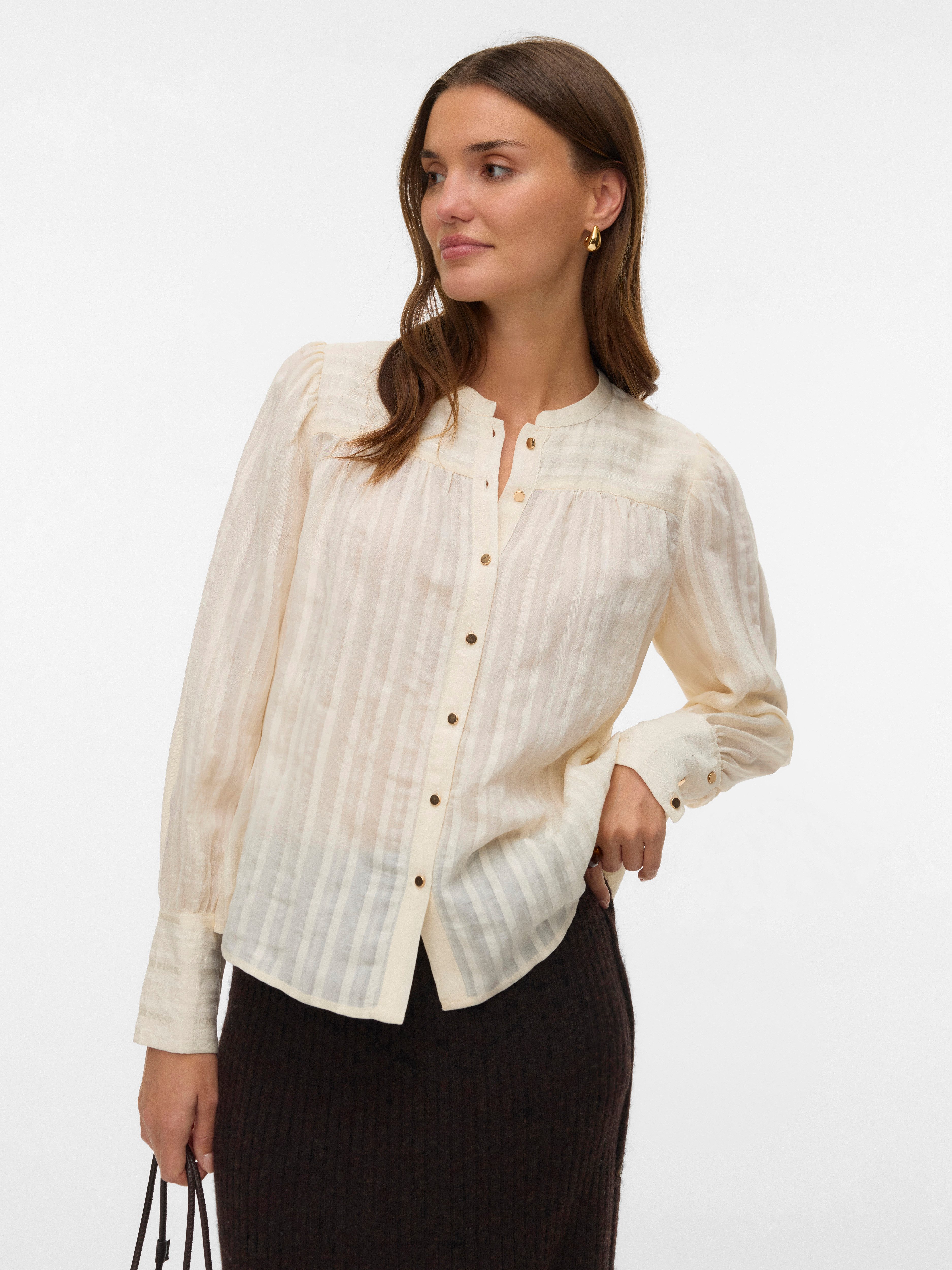 Vero Moda Hemdbluse VMISELLE L/S SHIRT WVN BTQ lange Bündchen, Ton-in Ton S günstig online kaufen