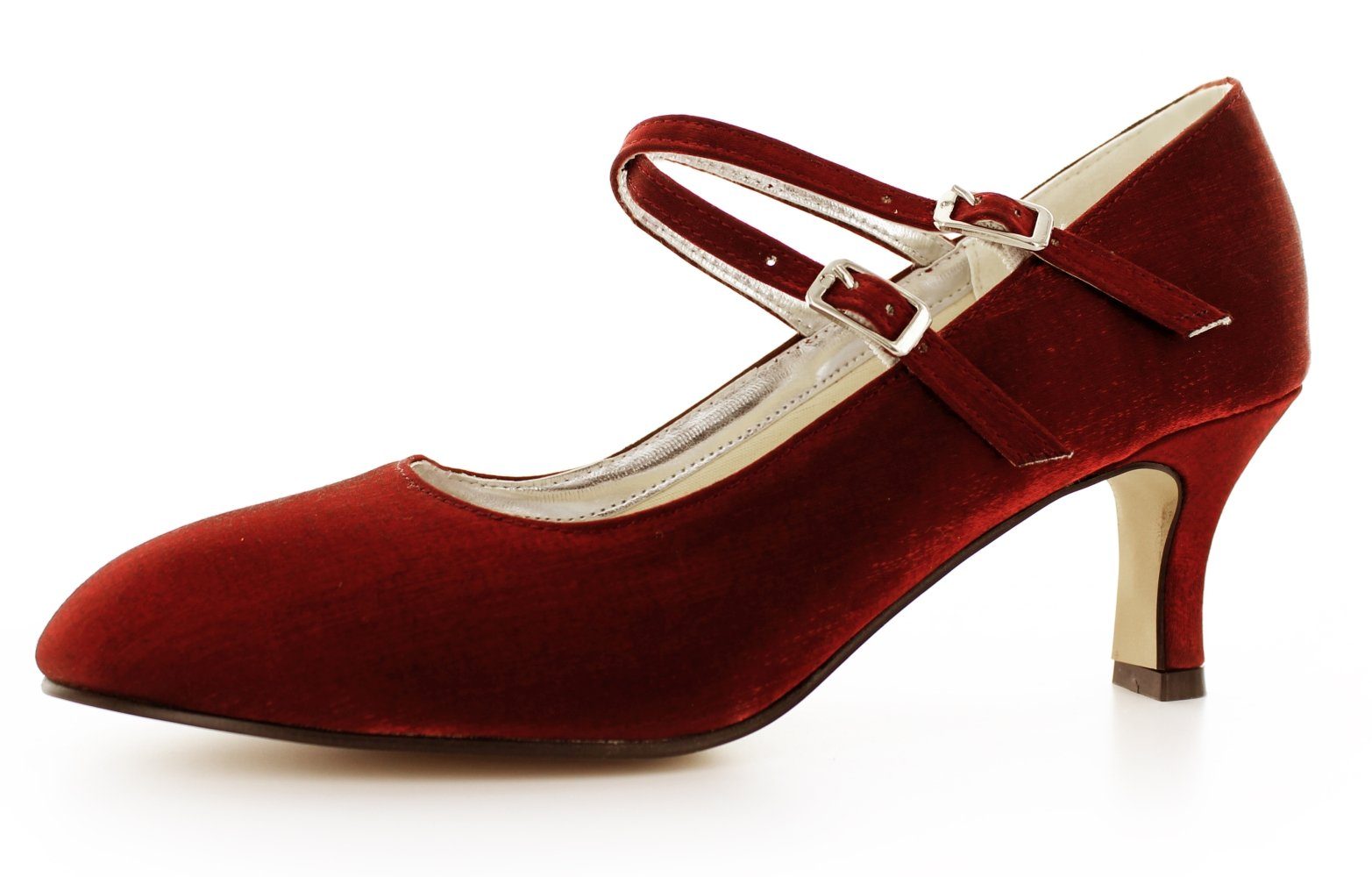 251 bequeme Spangenpumps aus Satin Spangenpumps