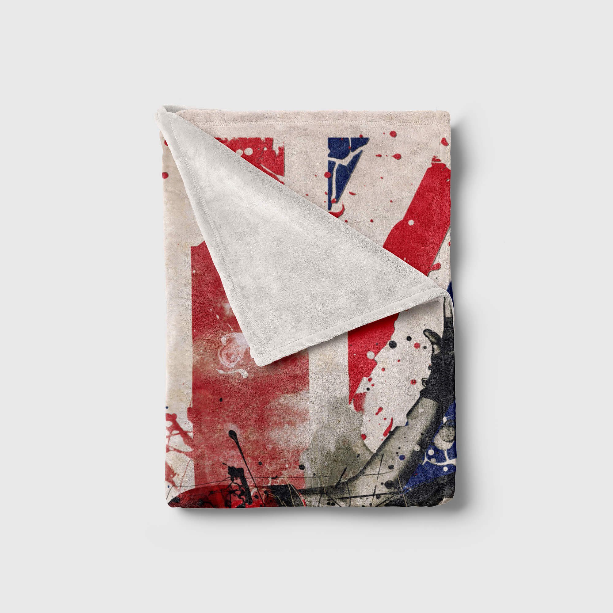 Sinus Baumwolle-Polyester-Mix Fla, Handtücher Kuscheldecke Fotomotiv mit Handtuch Großbritannien Saunatuch Strandhandtuch Handtuch (1-St), Art