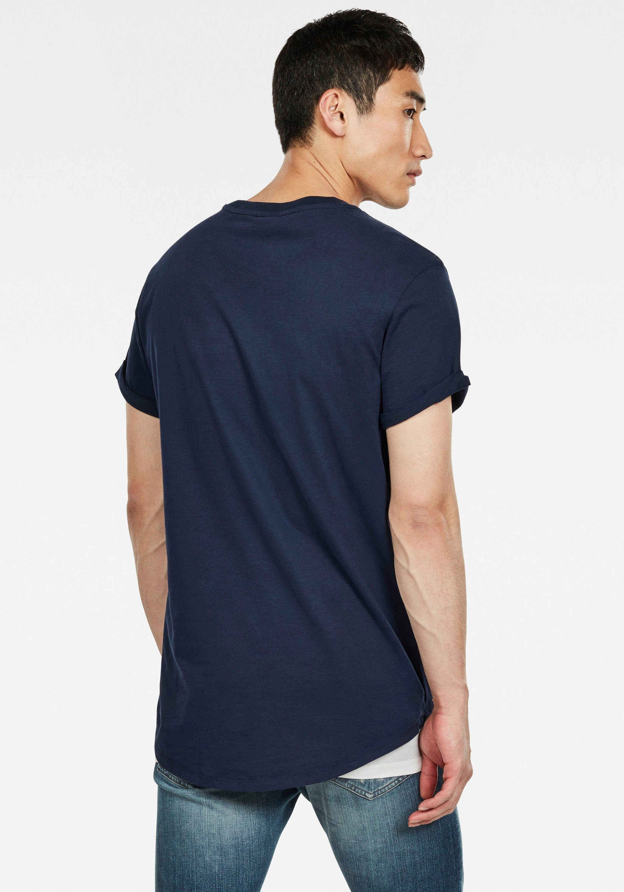 G-Star RAW T-Shirt Lash navy-meliert Stitching Logo mit kleinem